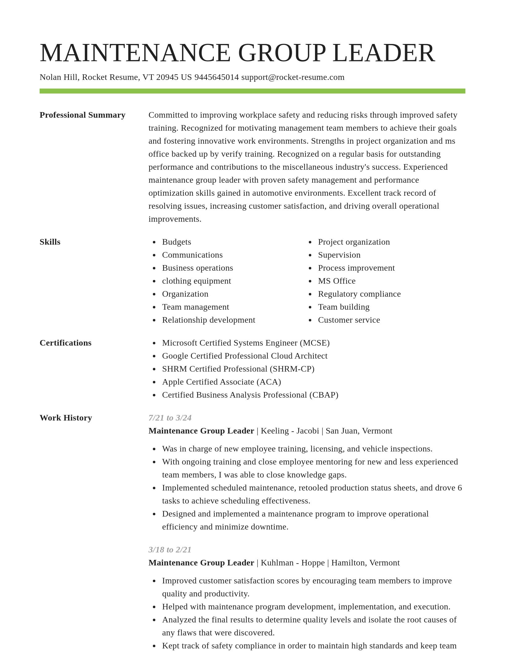 Smart resume template