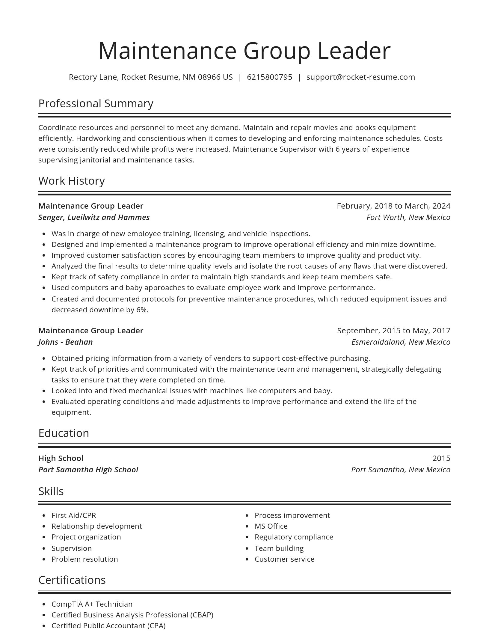 Spotlight resume template