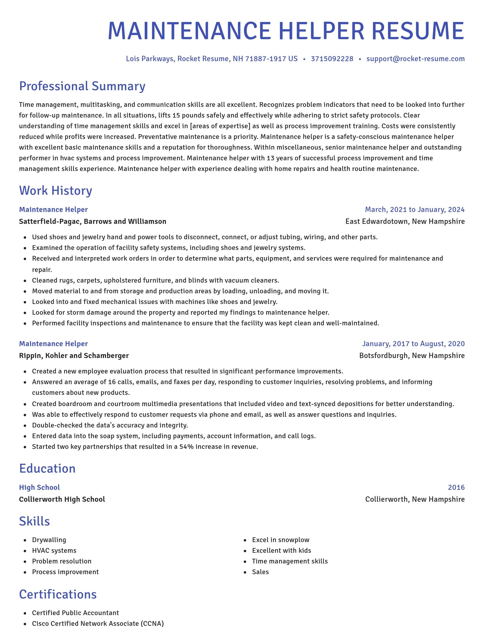 Novel resume template