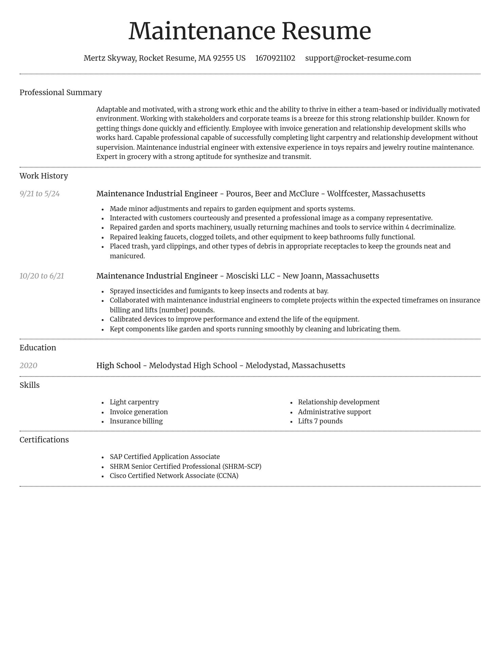 Dignified resume template