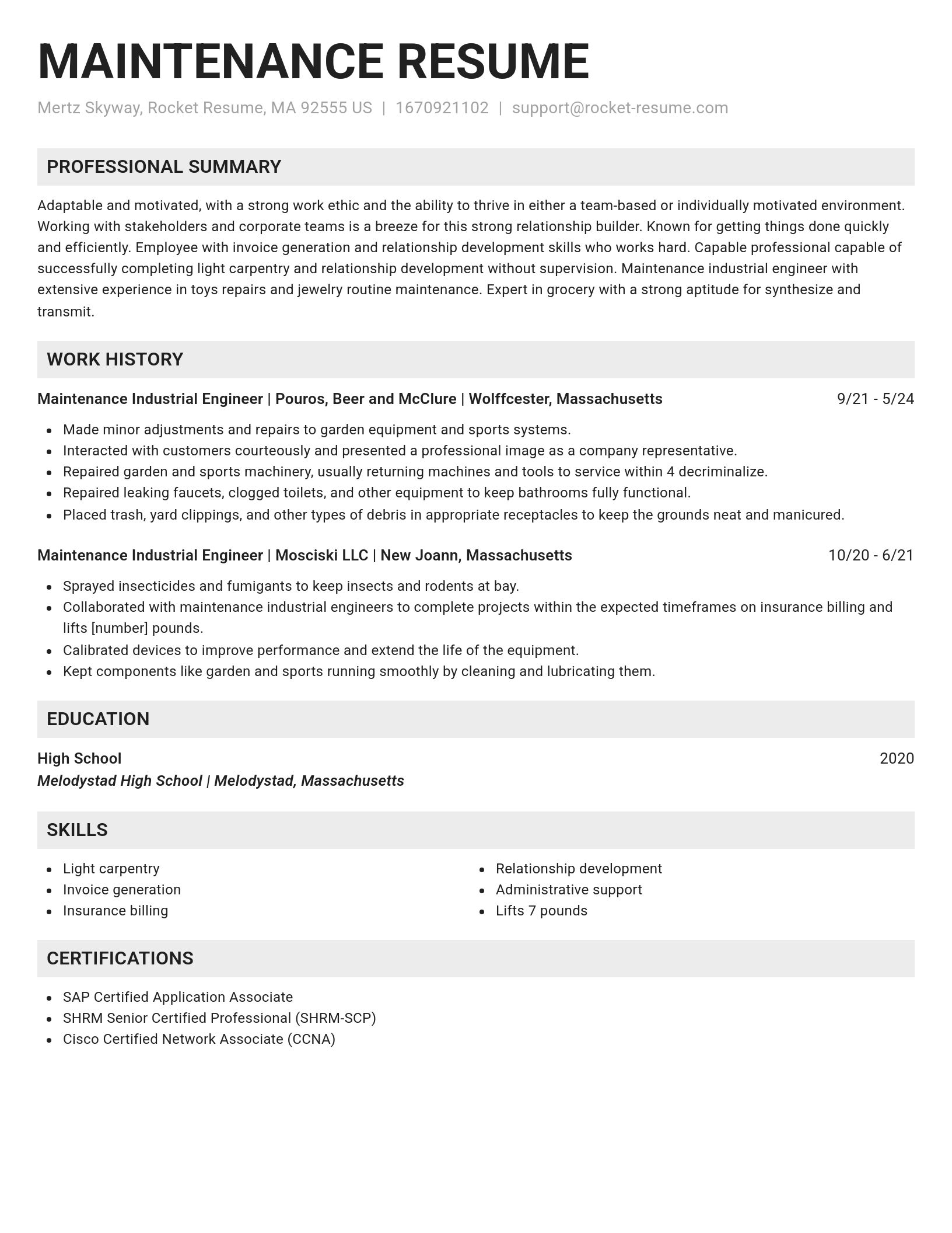 Genius resume template