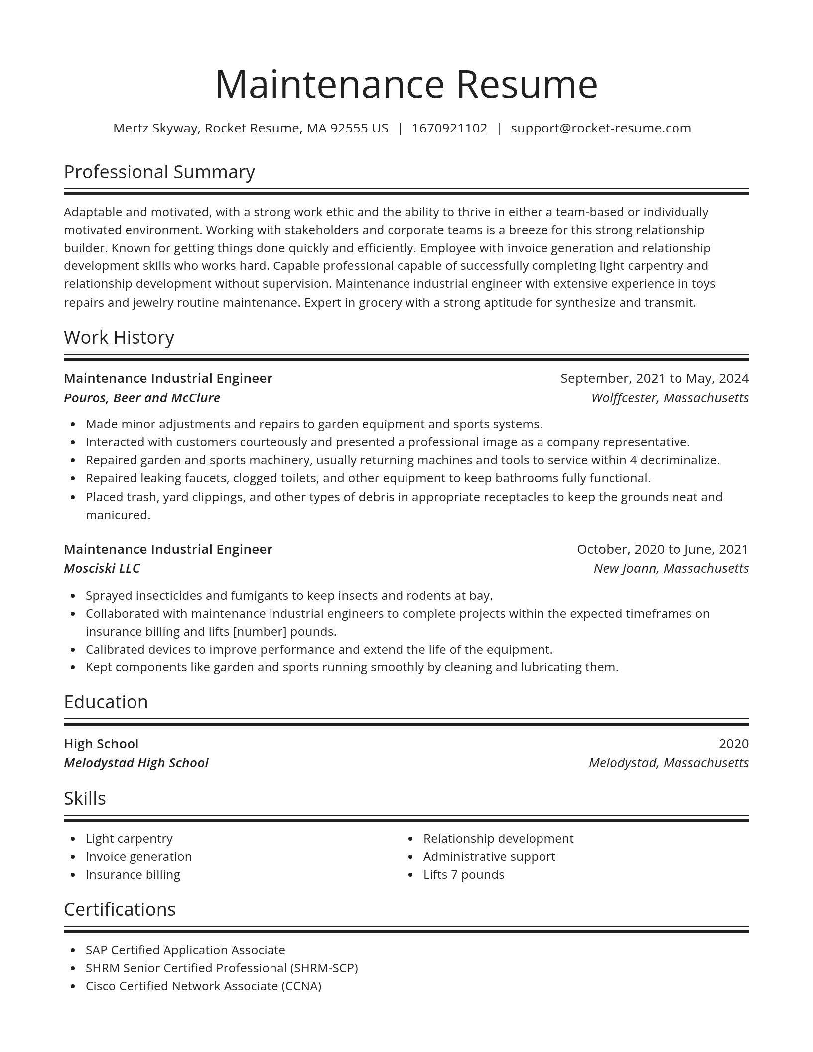 Spotlight resume template