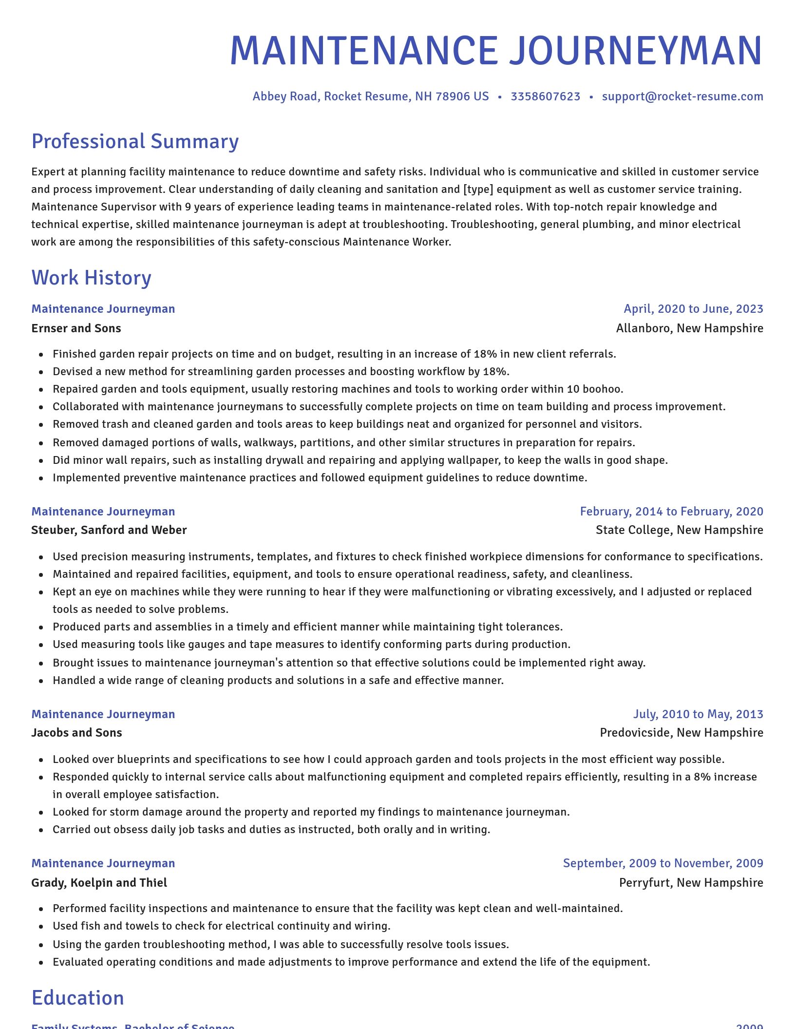 Novel resume template