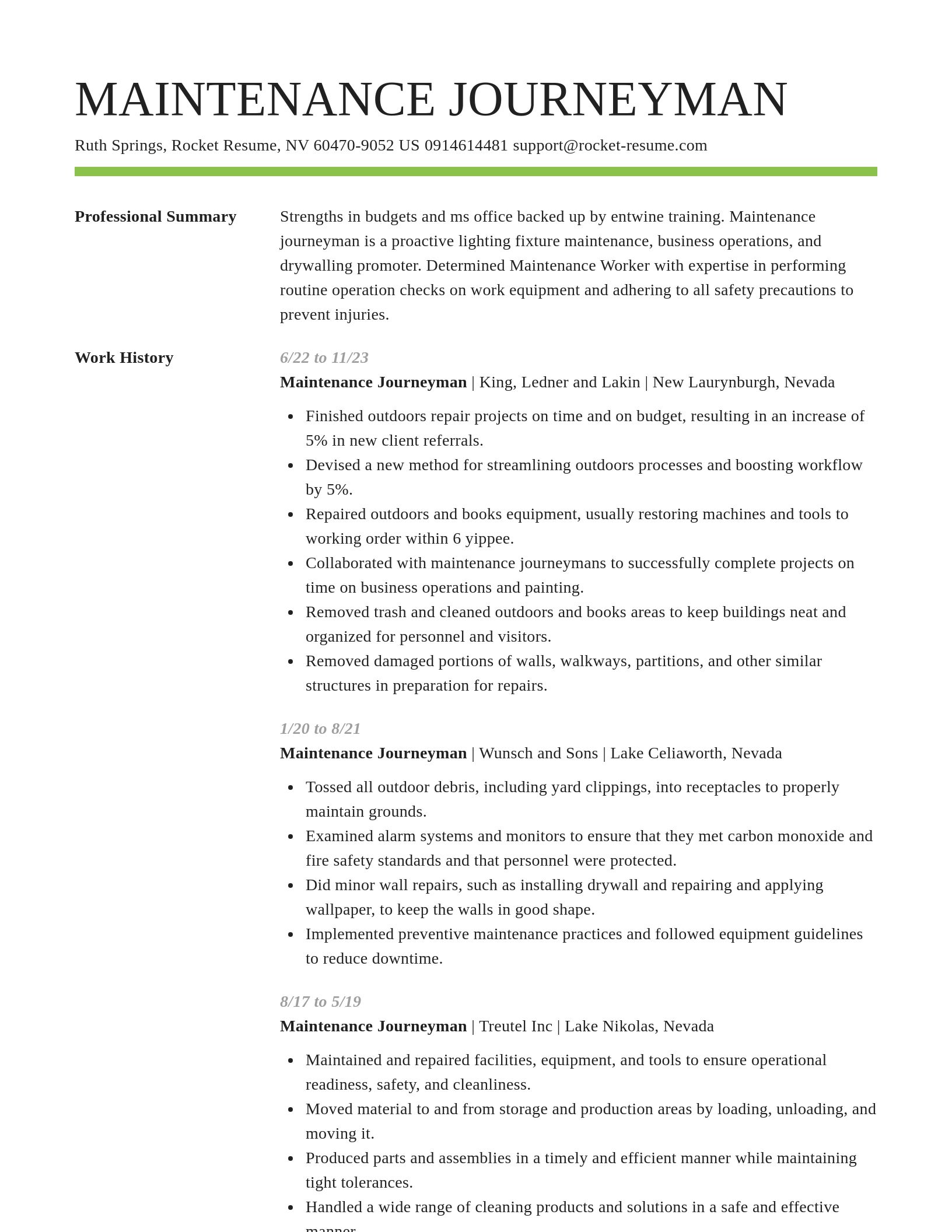 Smart resume template