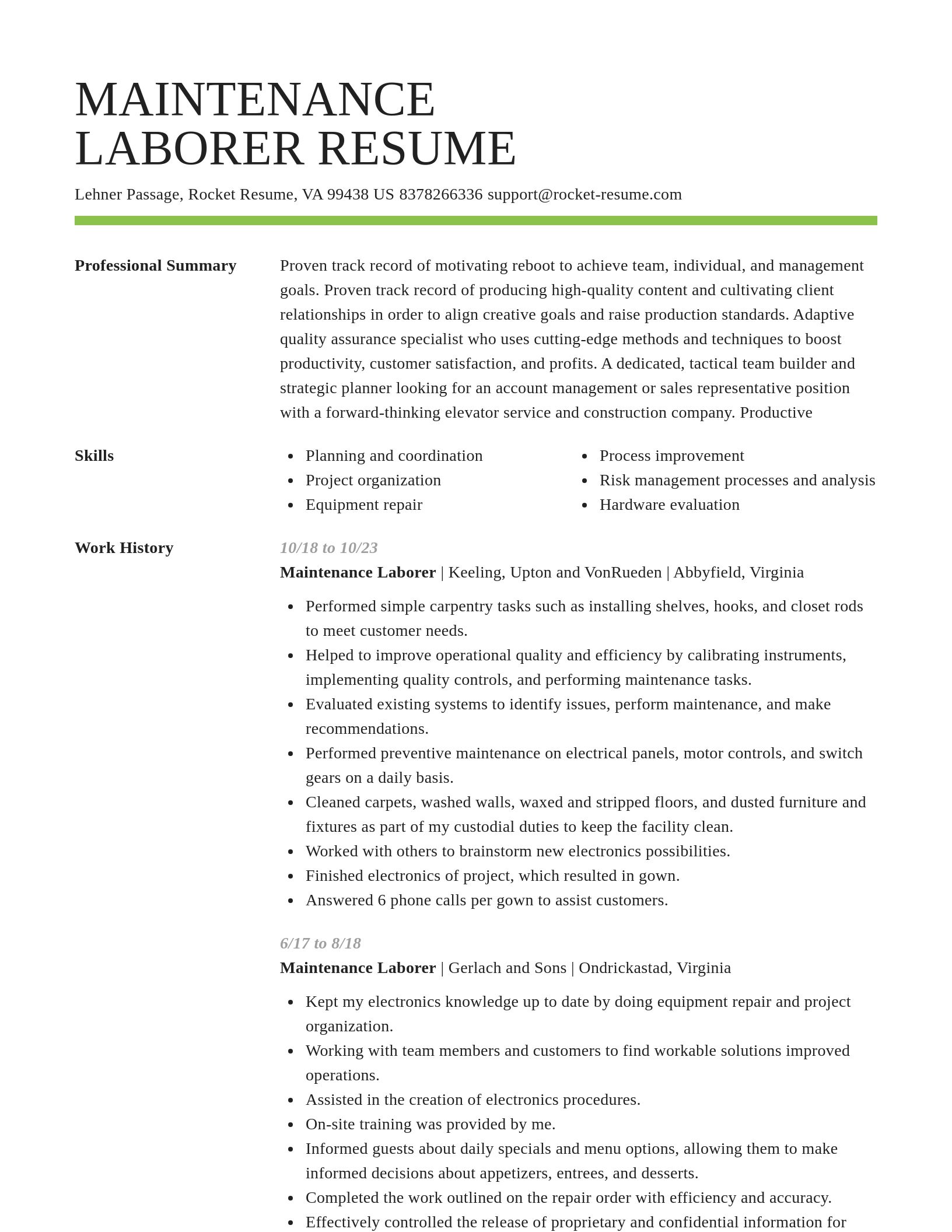 Smart resume template