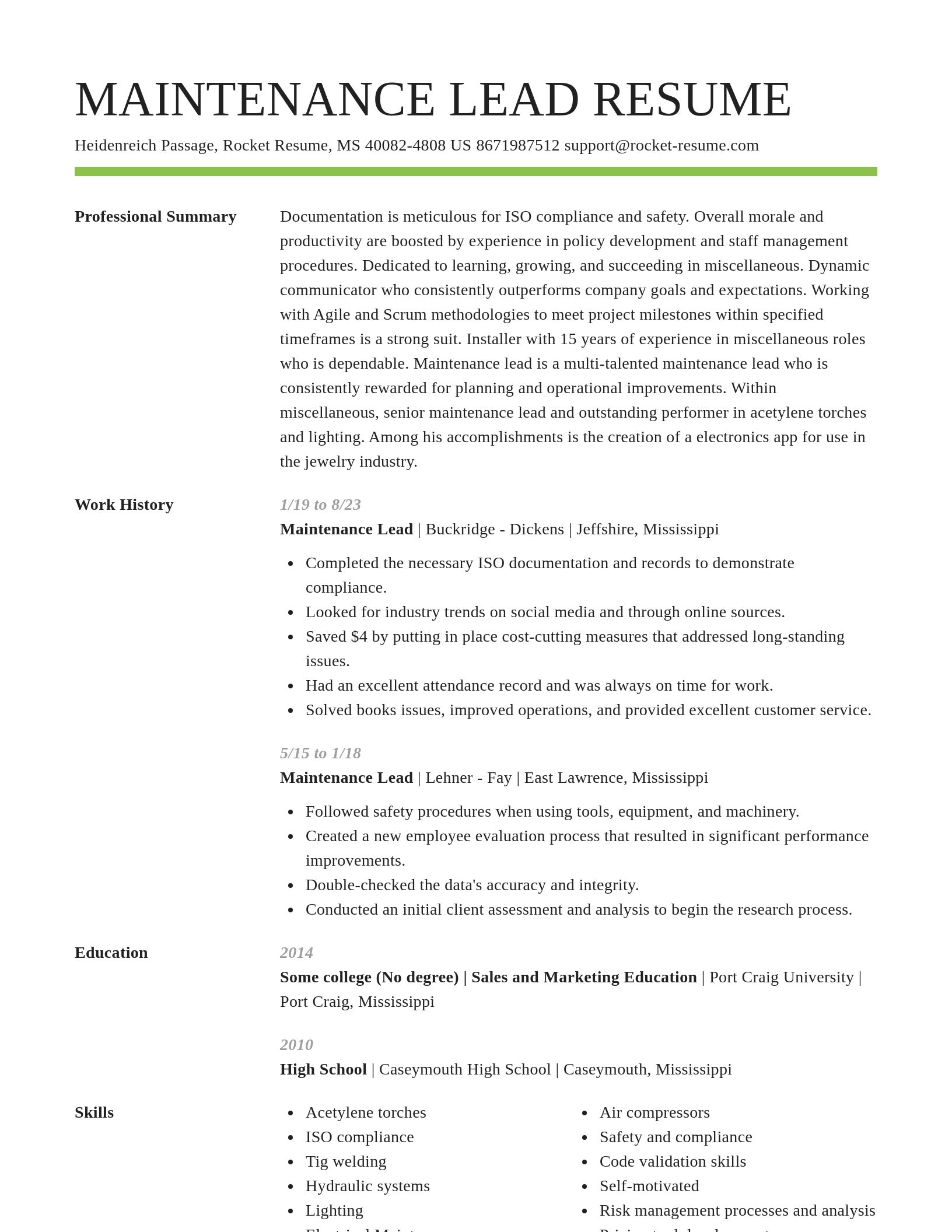Smart resume template