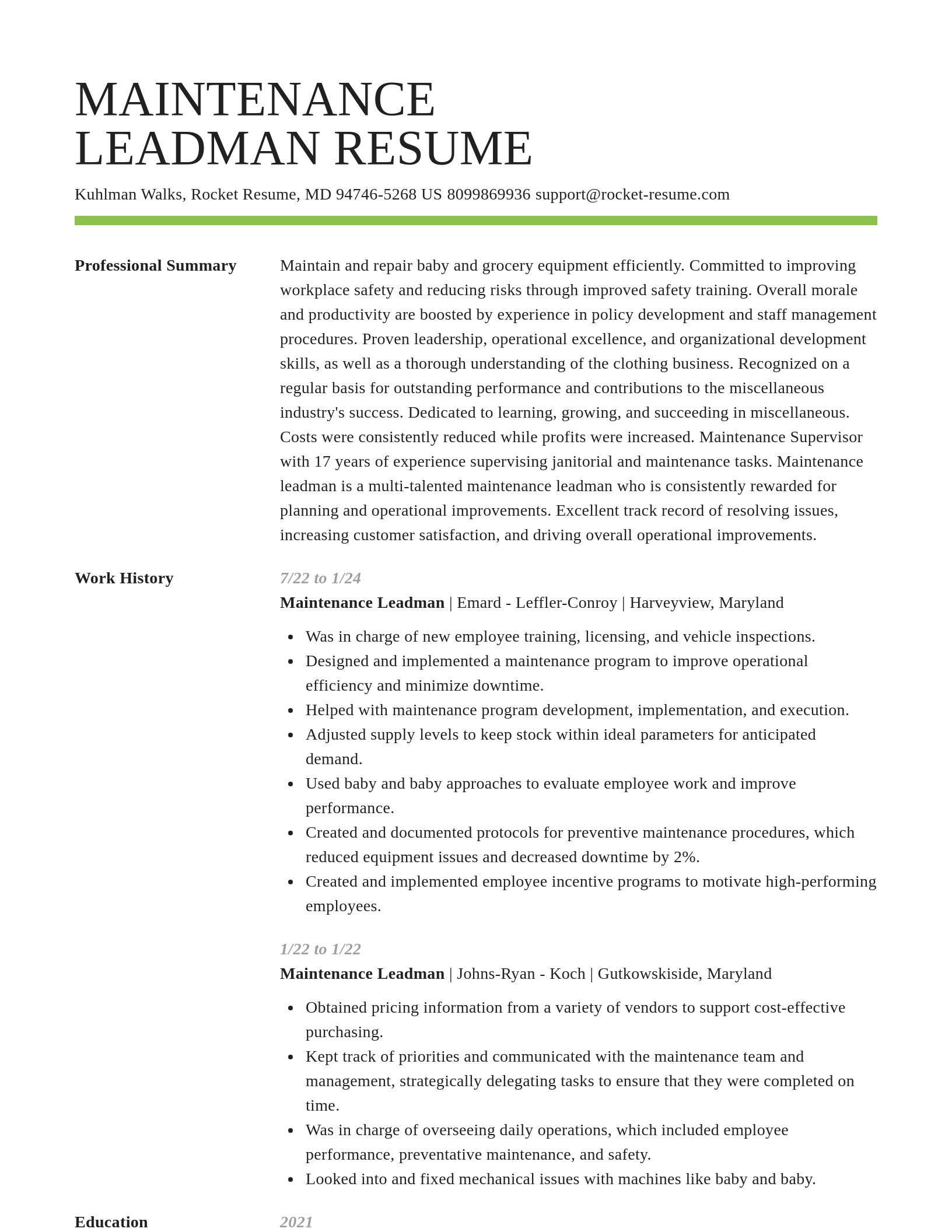 Smart resume template