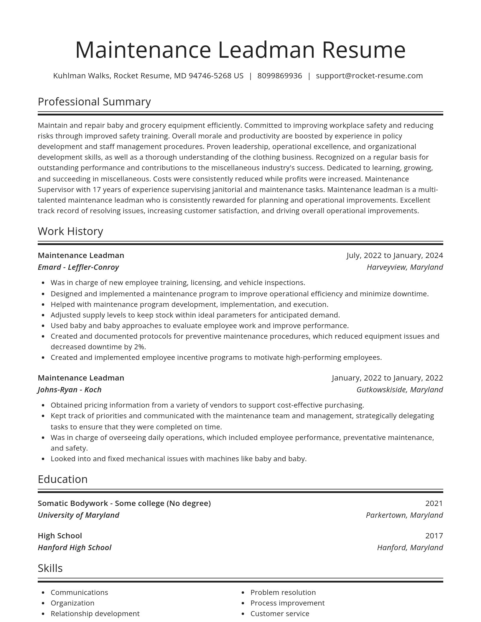 Spotlight resume template