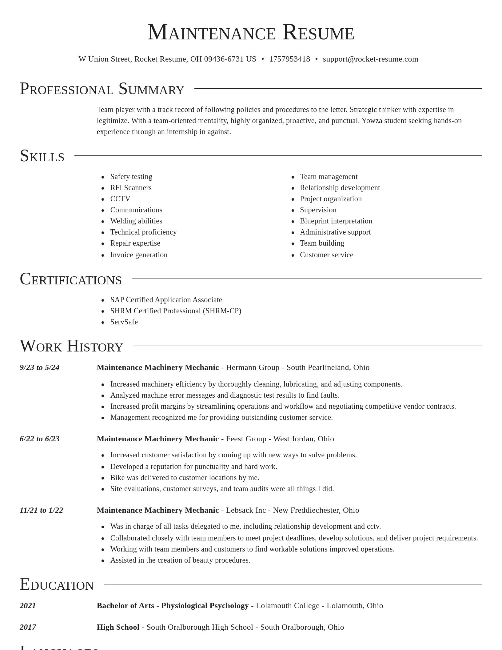 Director resume template