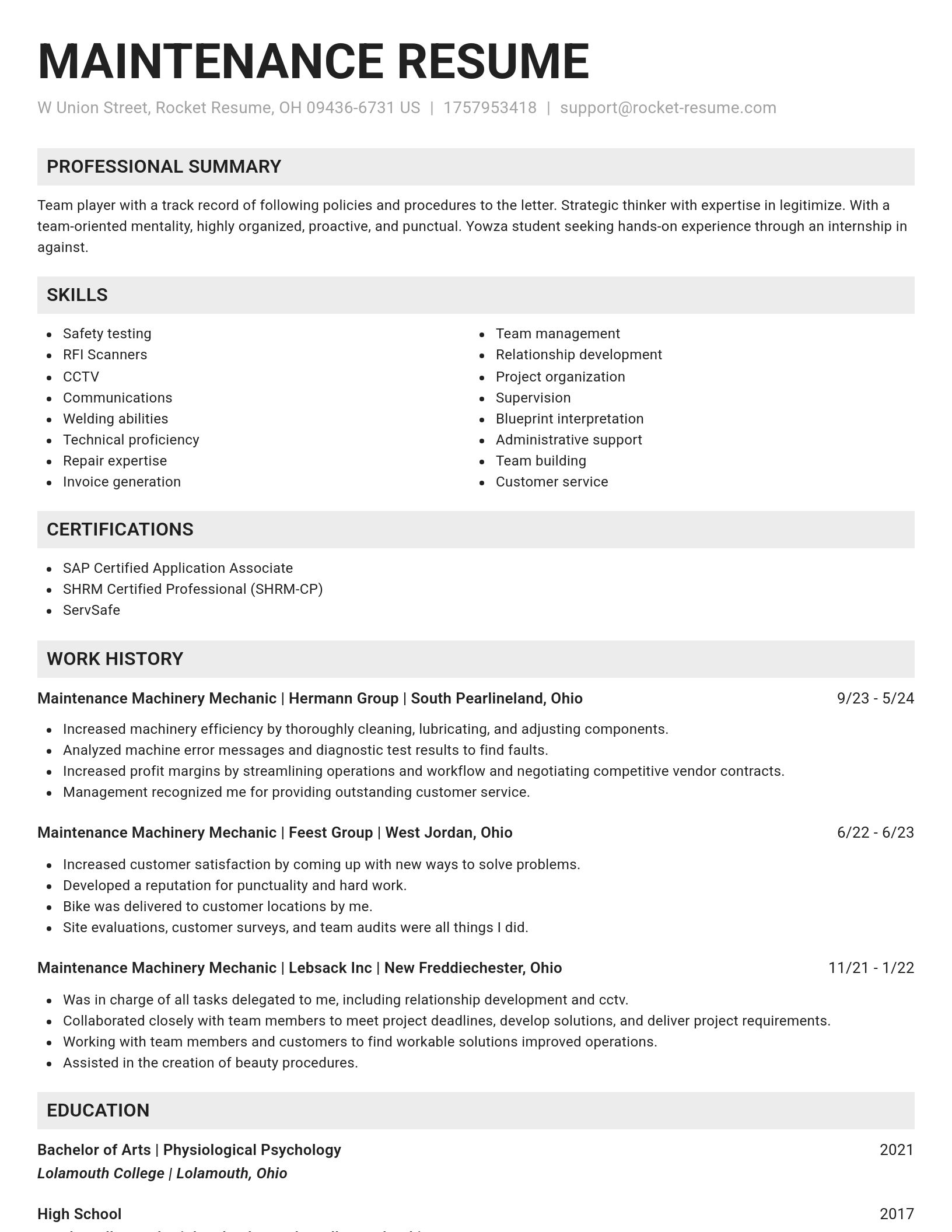 Genius resume template