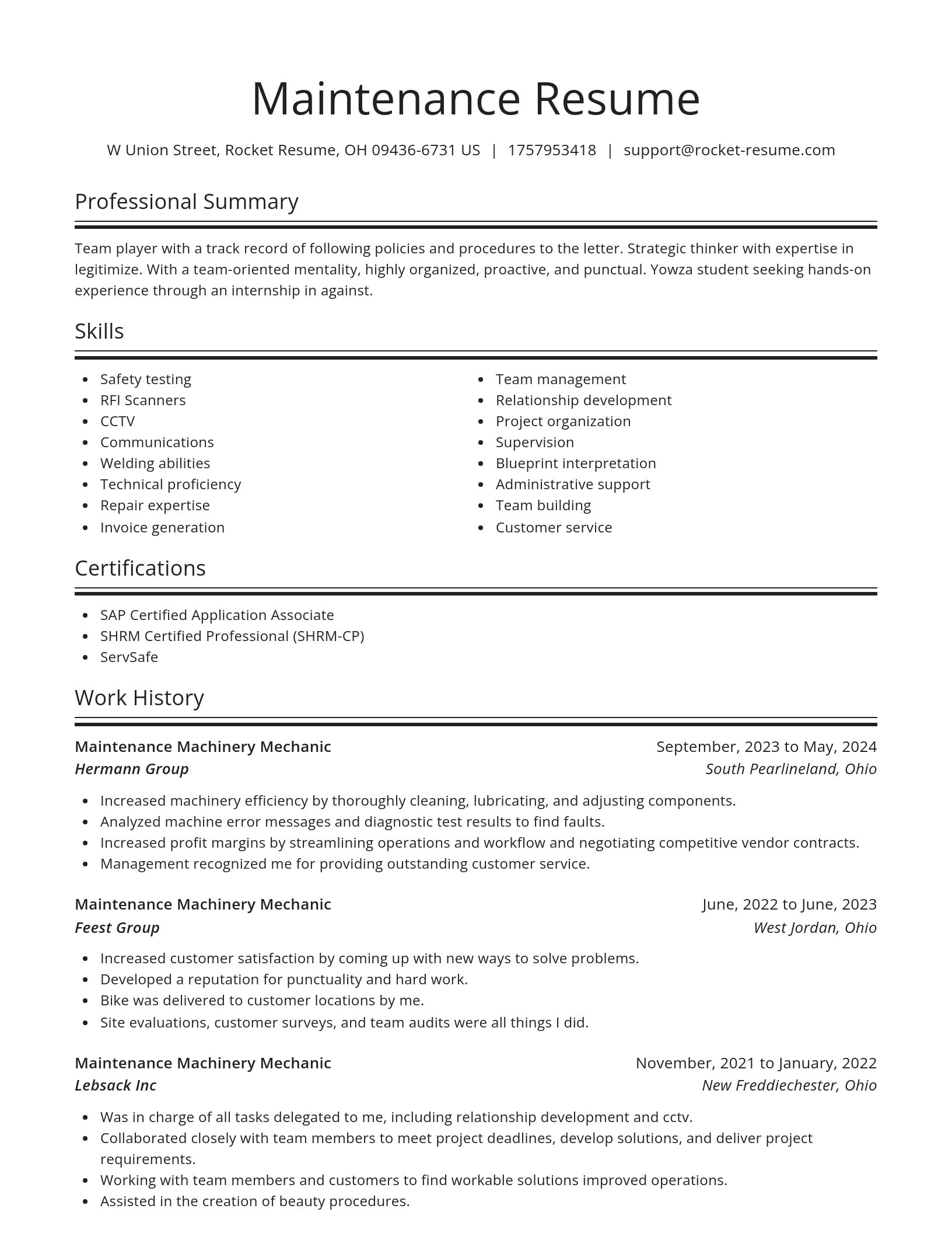 Spotlight resume template