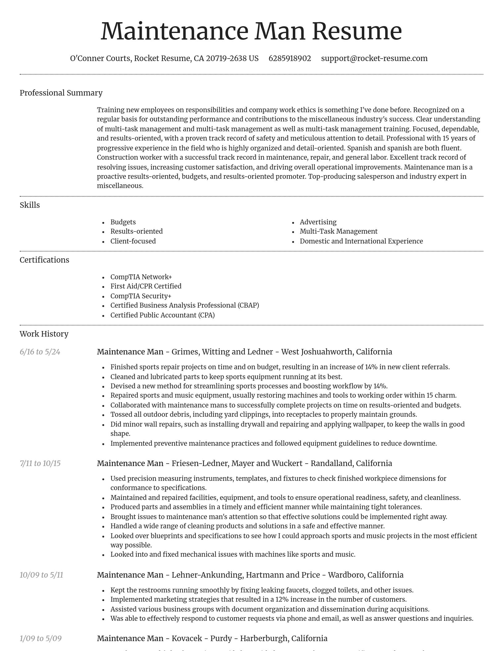 Dignified resume template