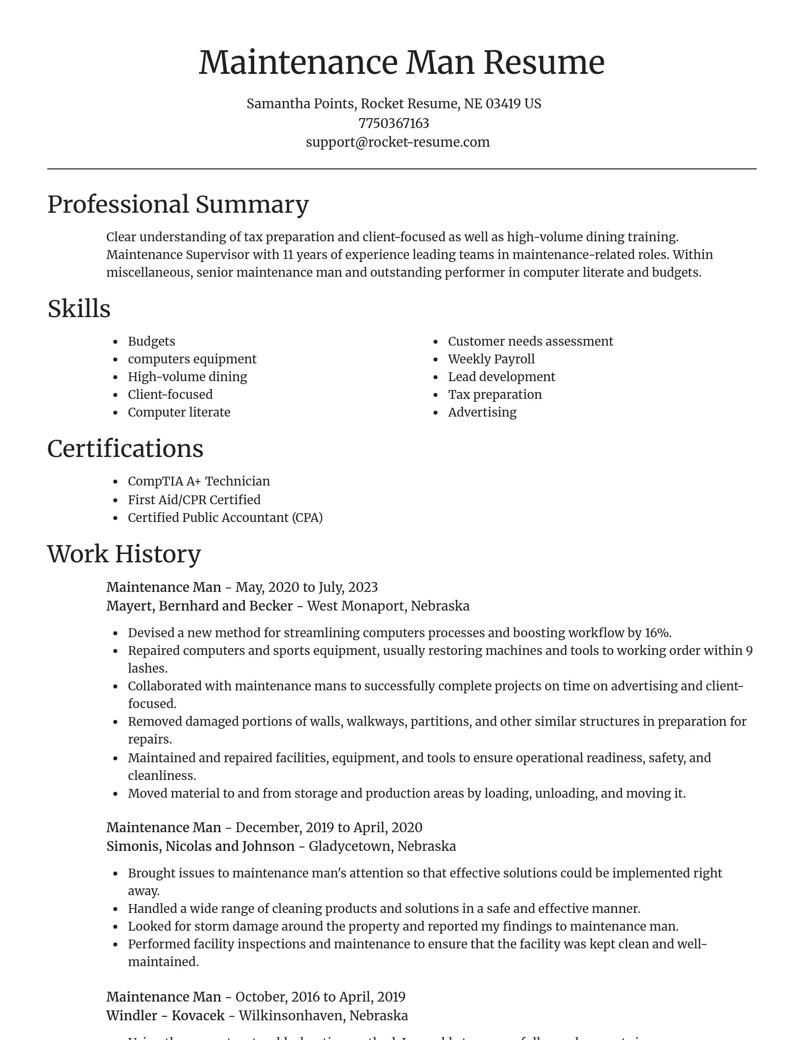 Focal Point resume template