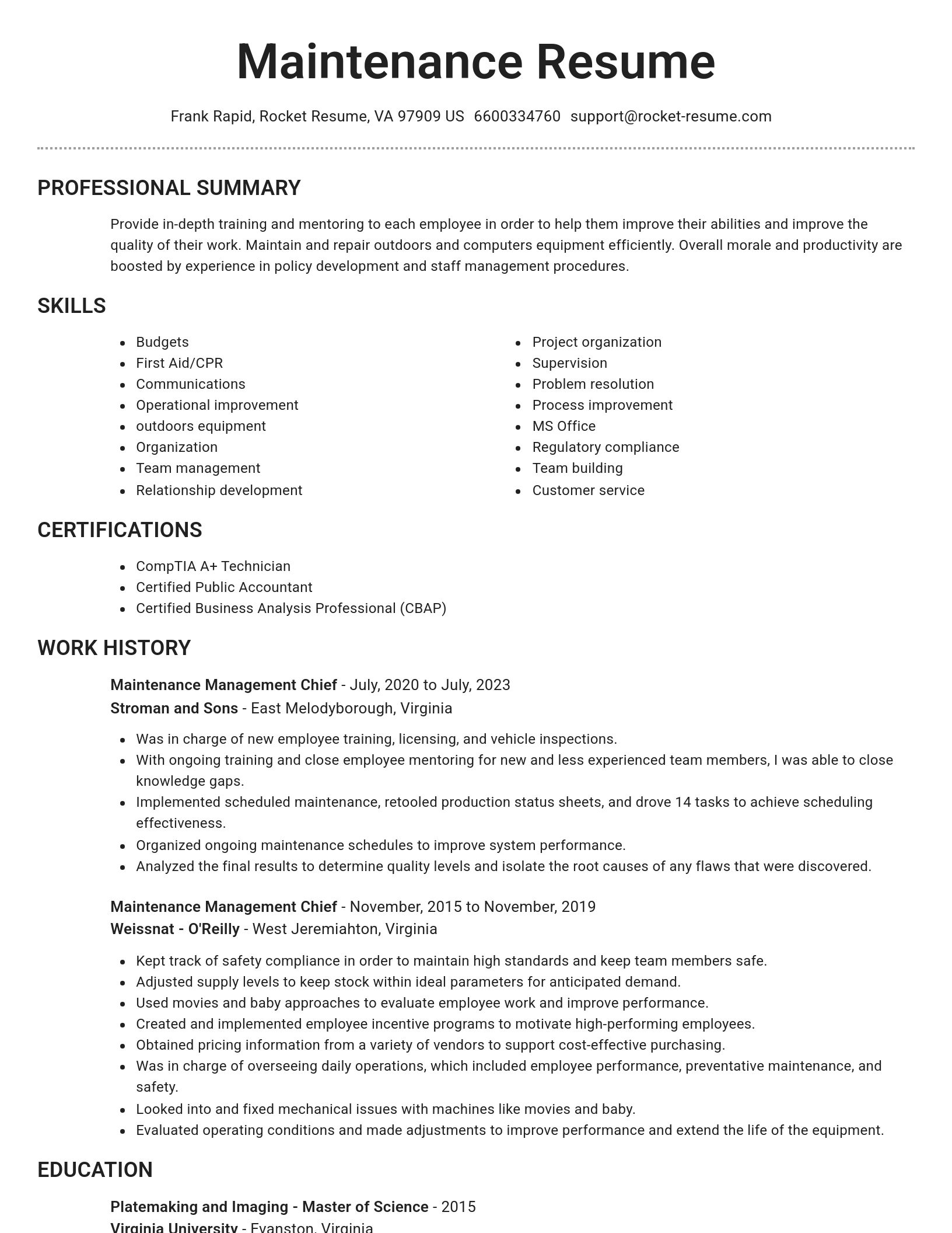 Brilliant resume template