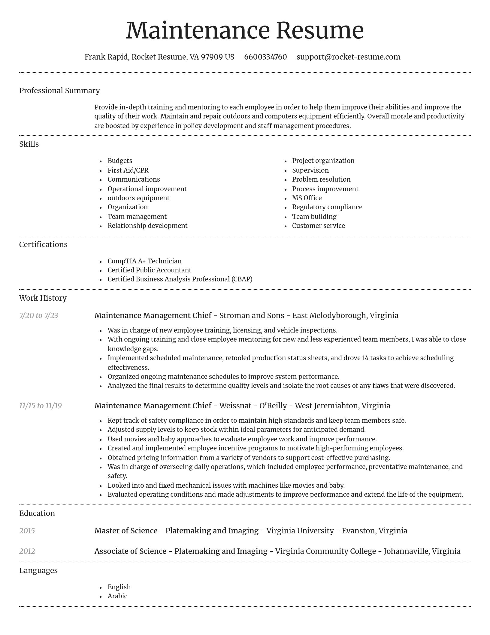 Dignified resume template