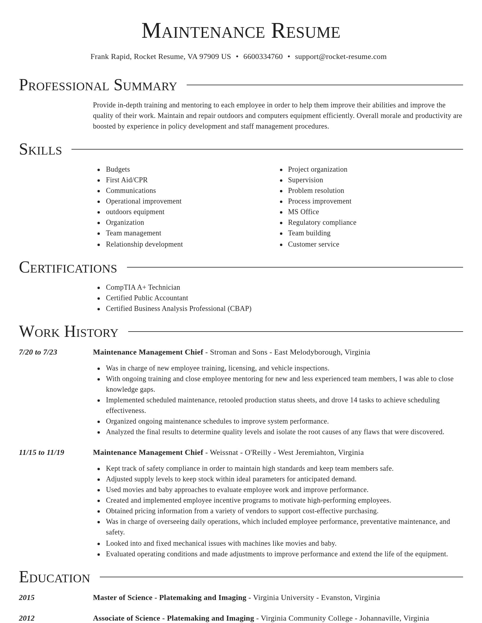 Director resume template