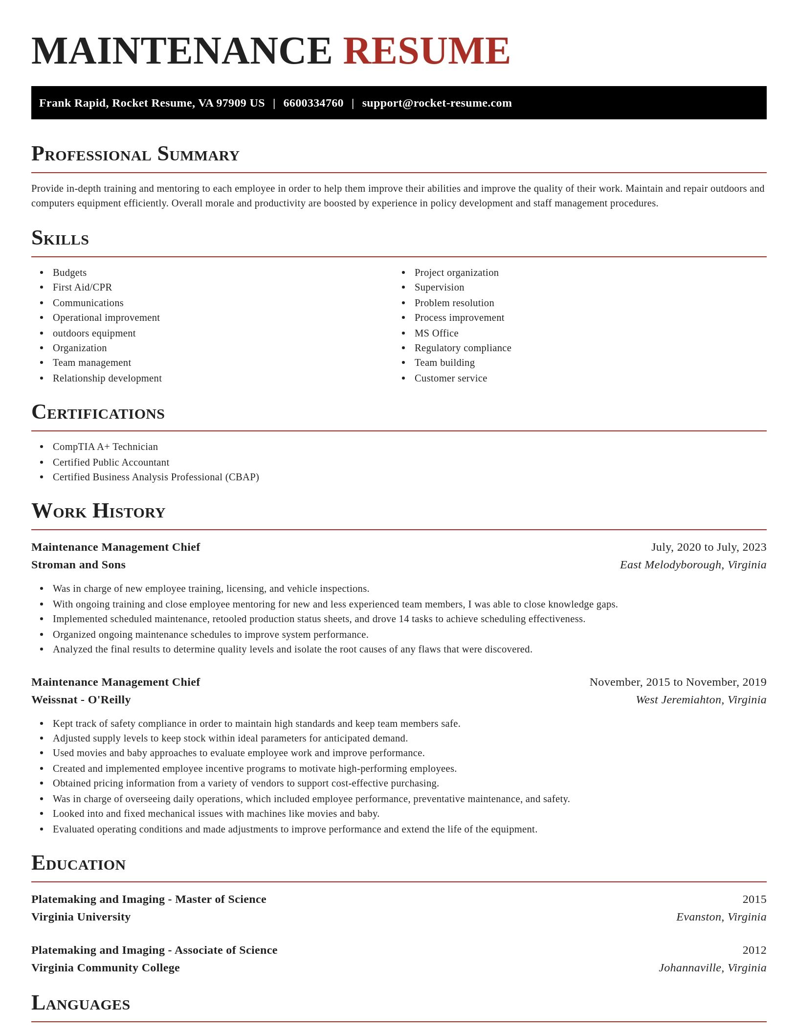 Exquisite resume template