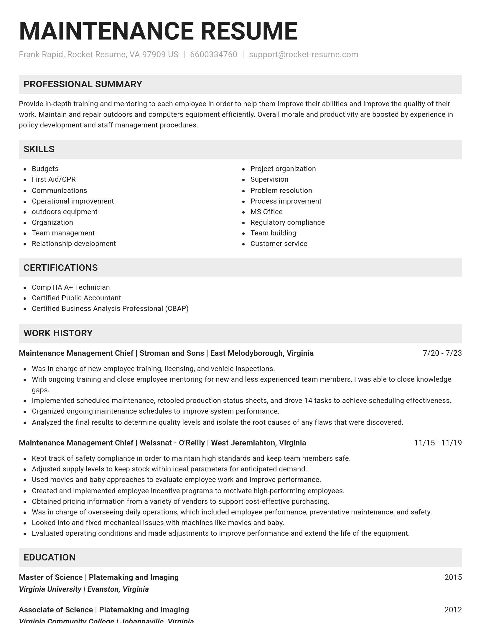 Genius resume template