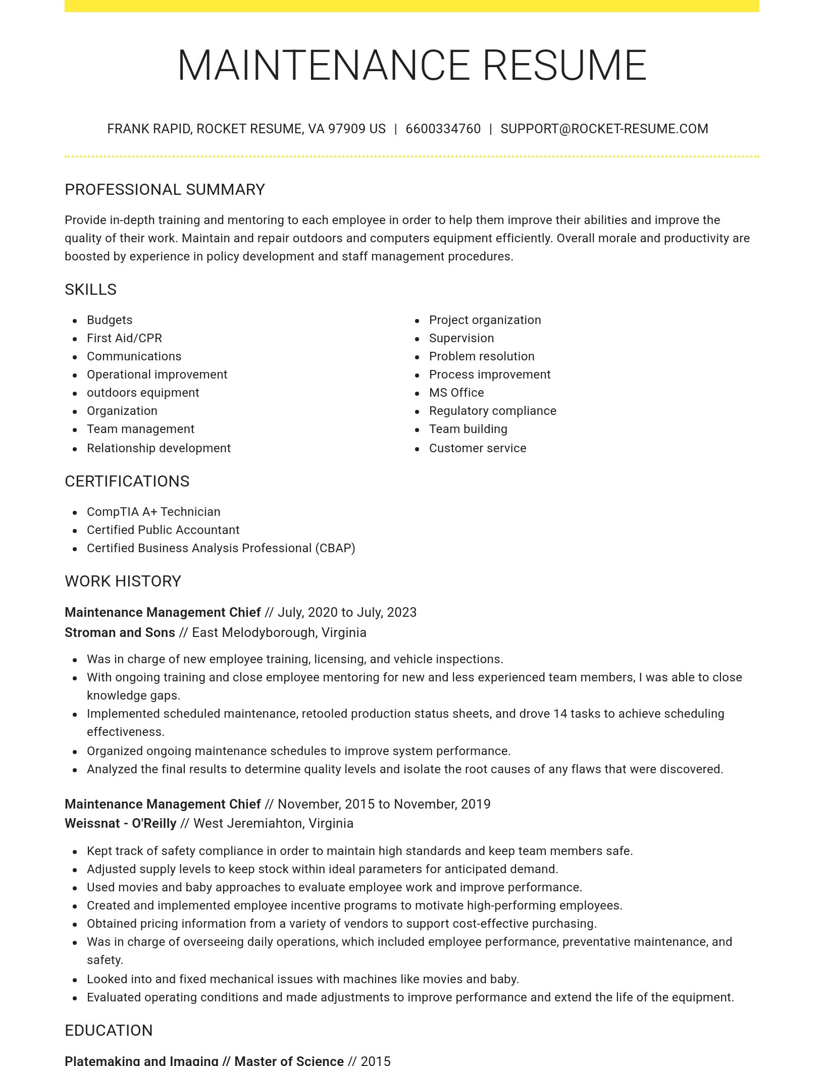 Grand resume template
