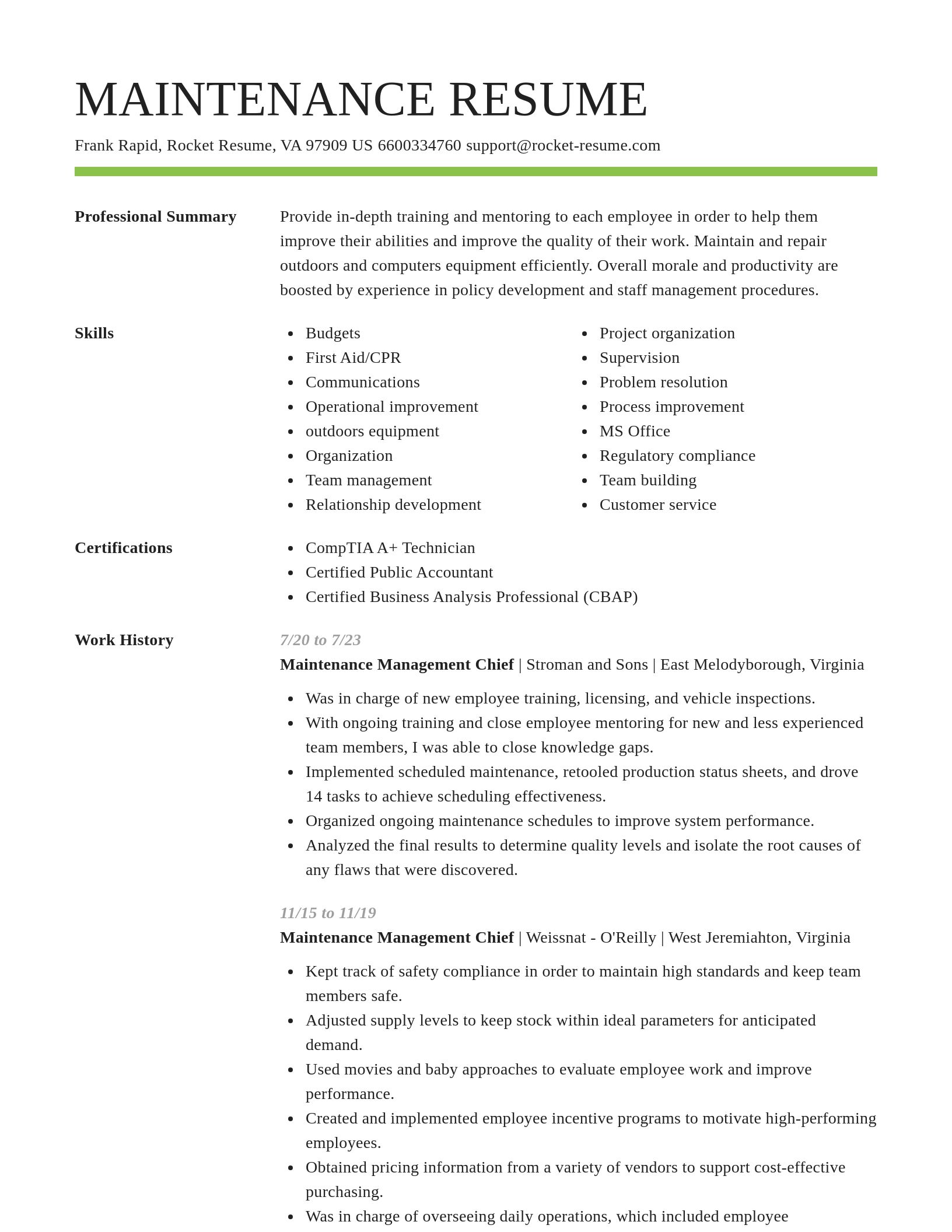 Smart resume template