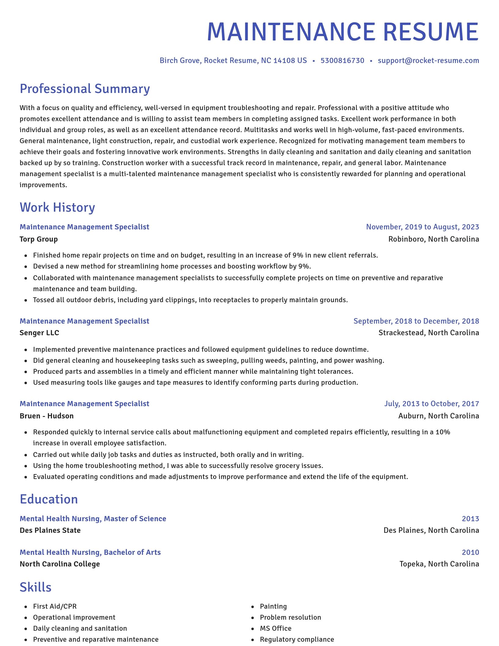Novel resume template