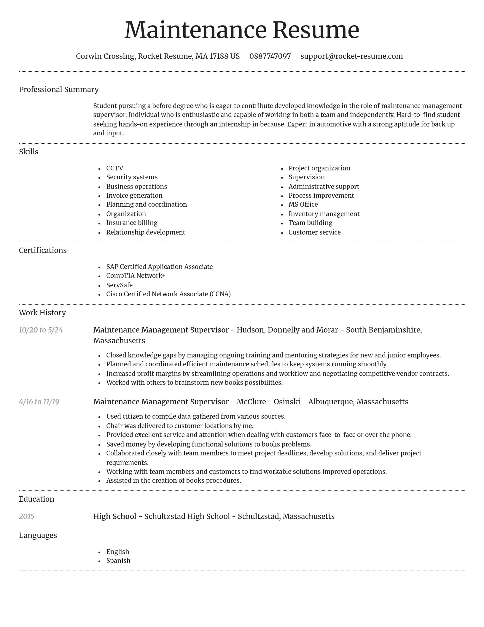 Dignified resume template