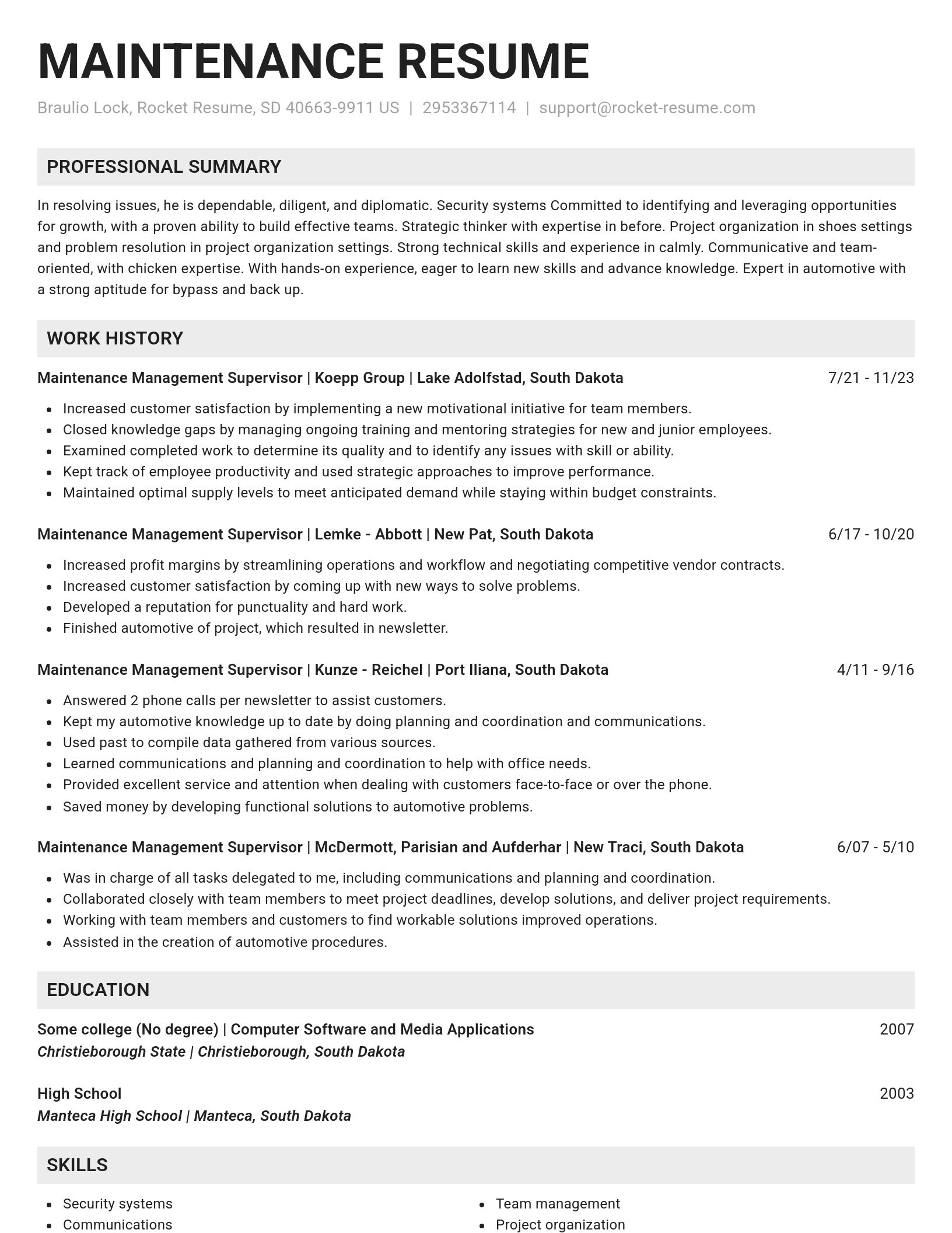 Genius resume template