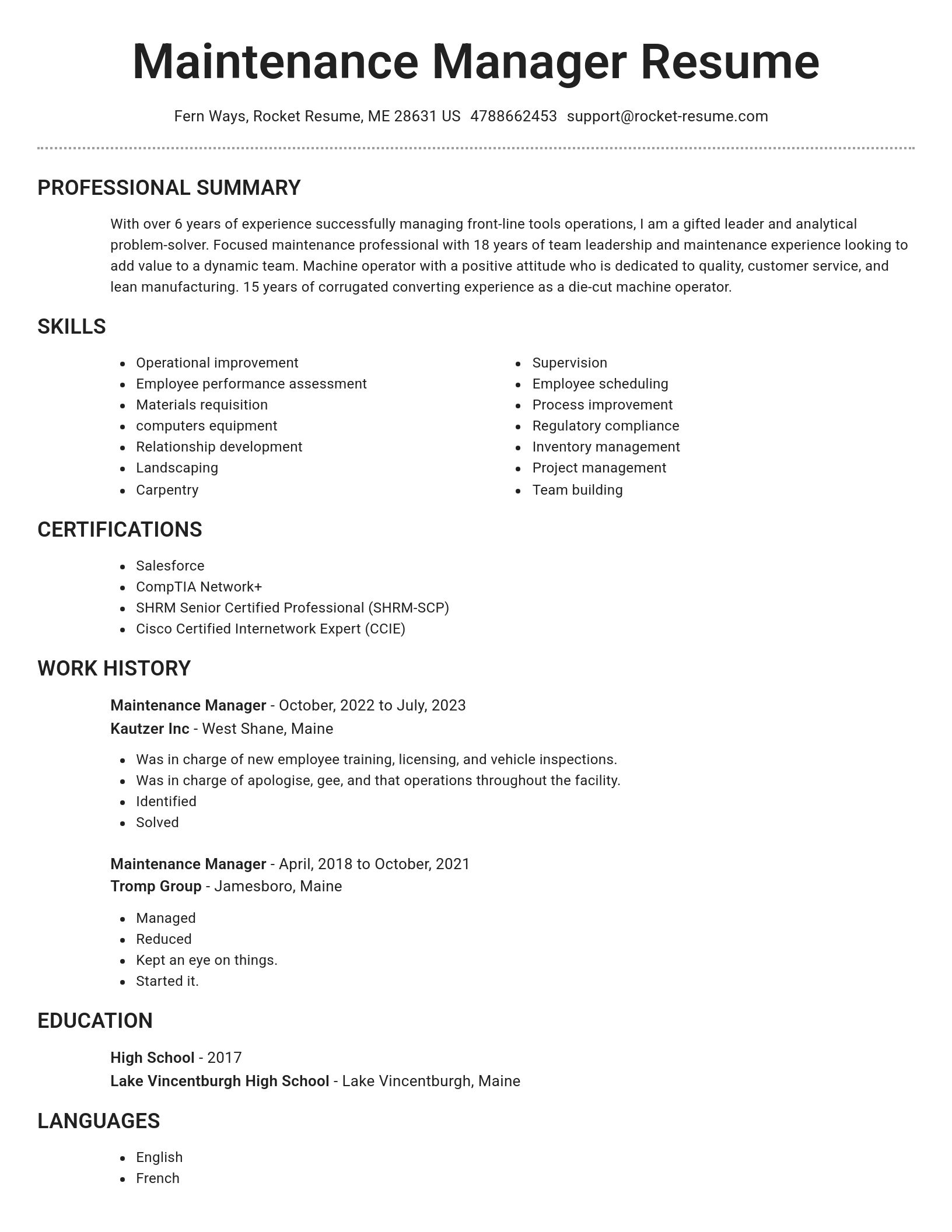 Brilliant resume template