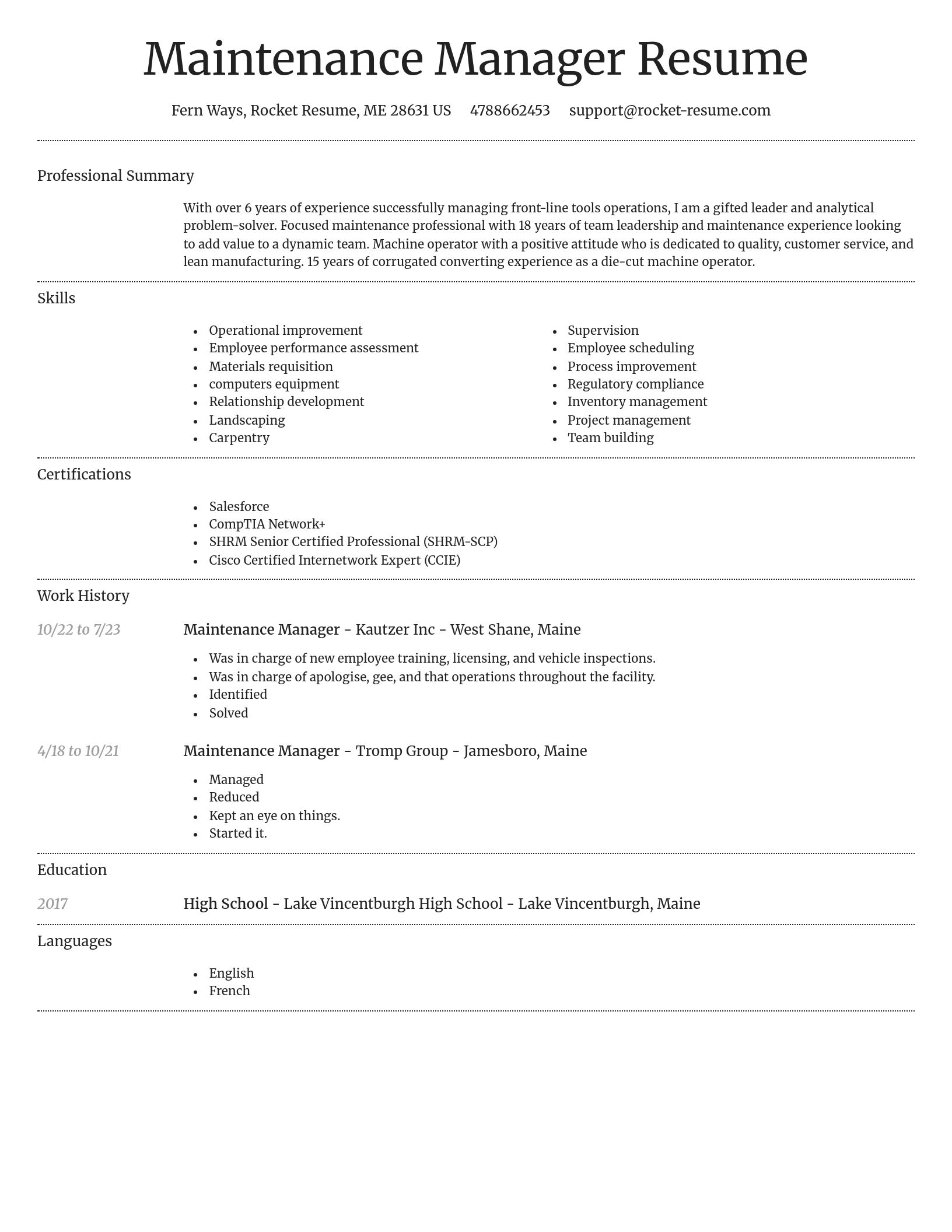 Dignified resume template
