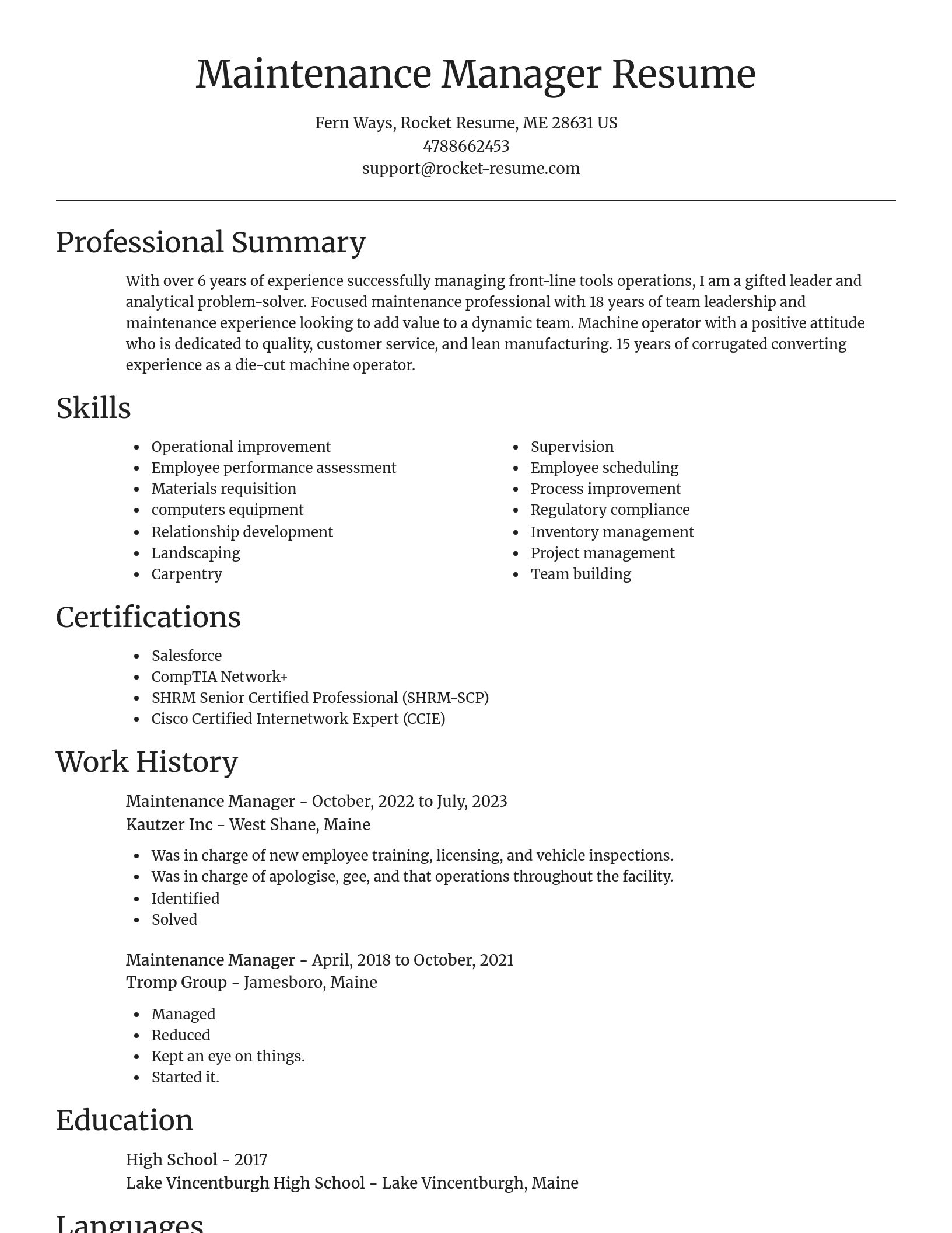 Focal Point resume template