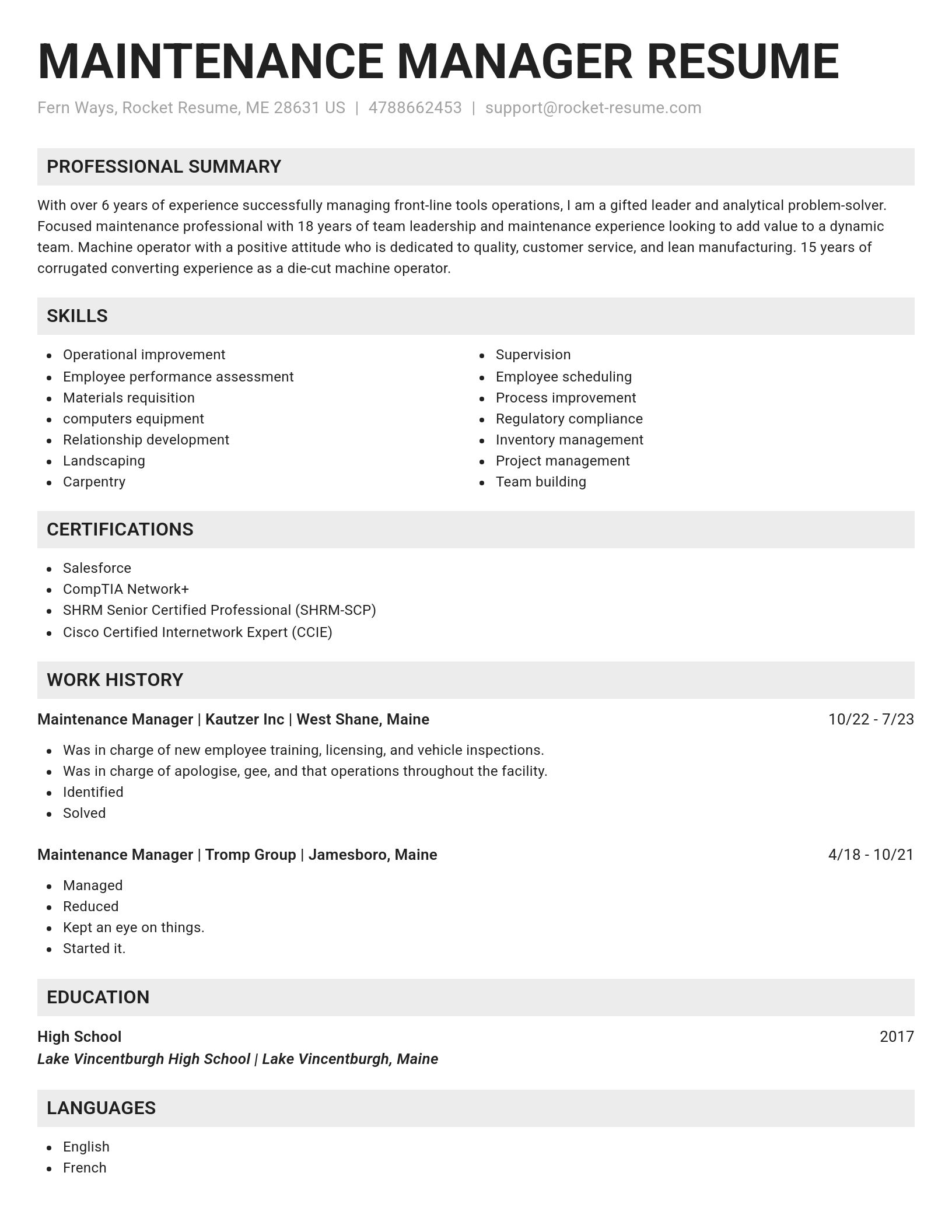 Genius resume template