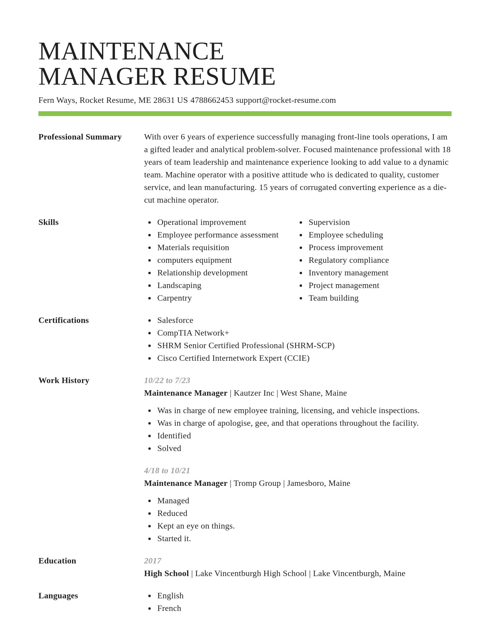 Smart resume template