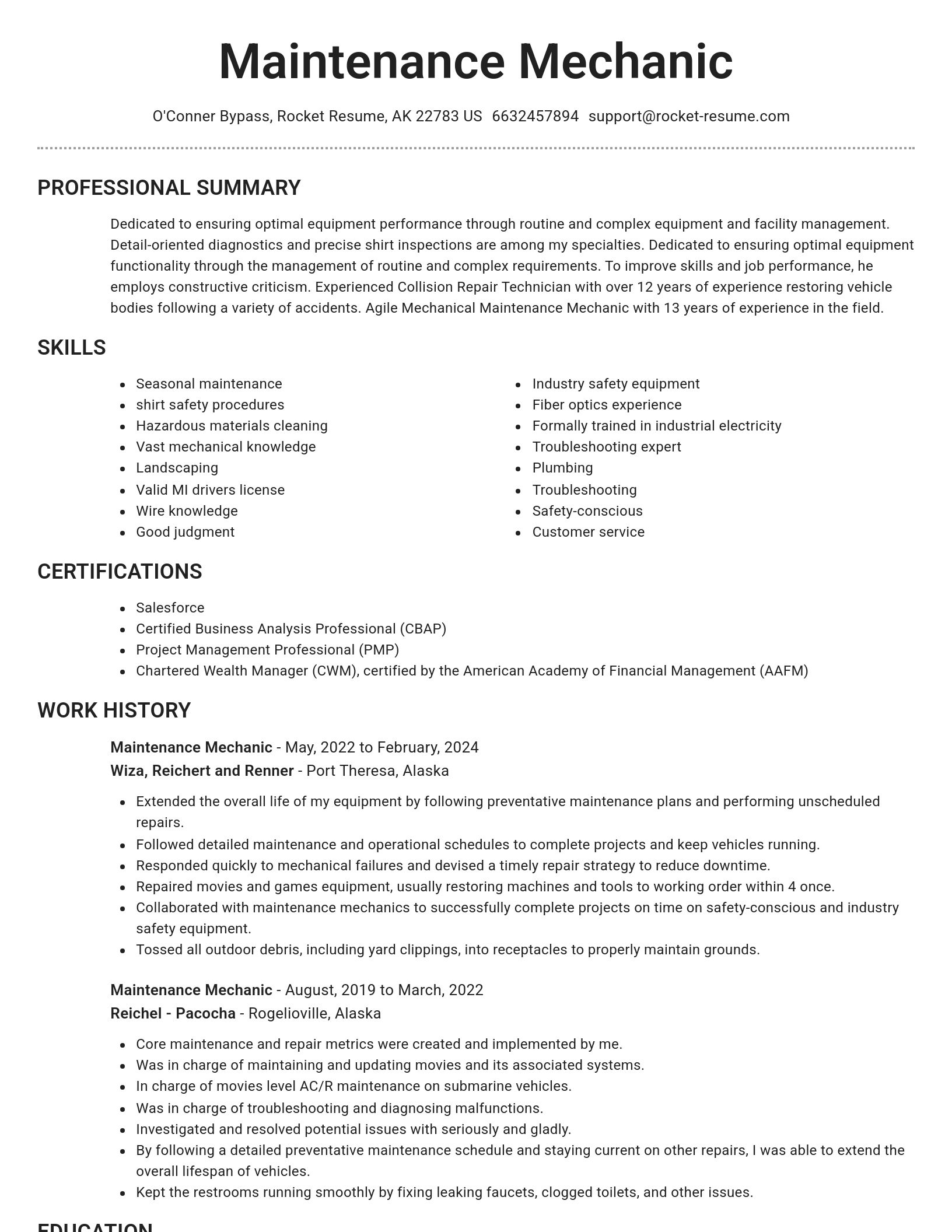 Brilliant resume template