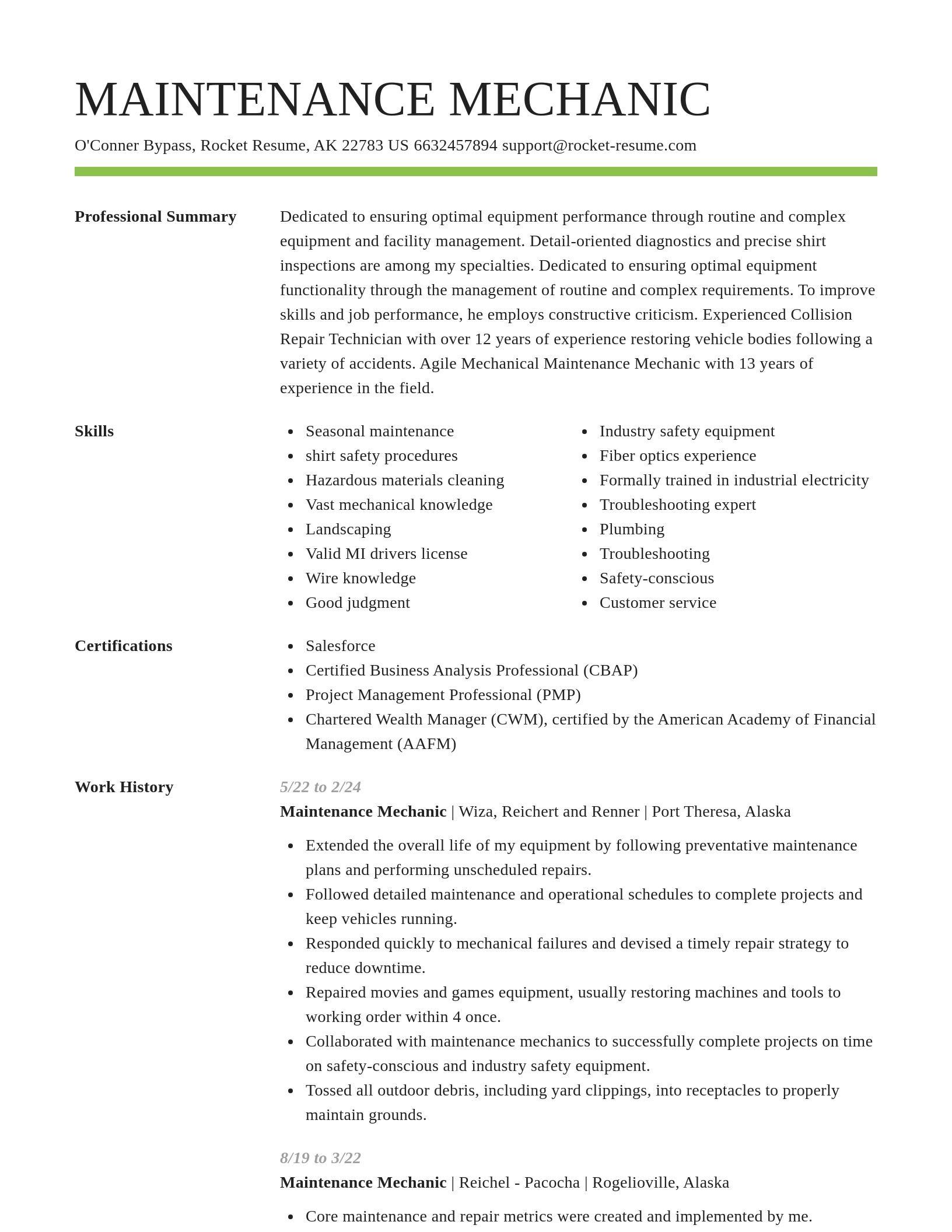Smart resume template
