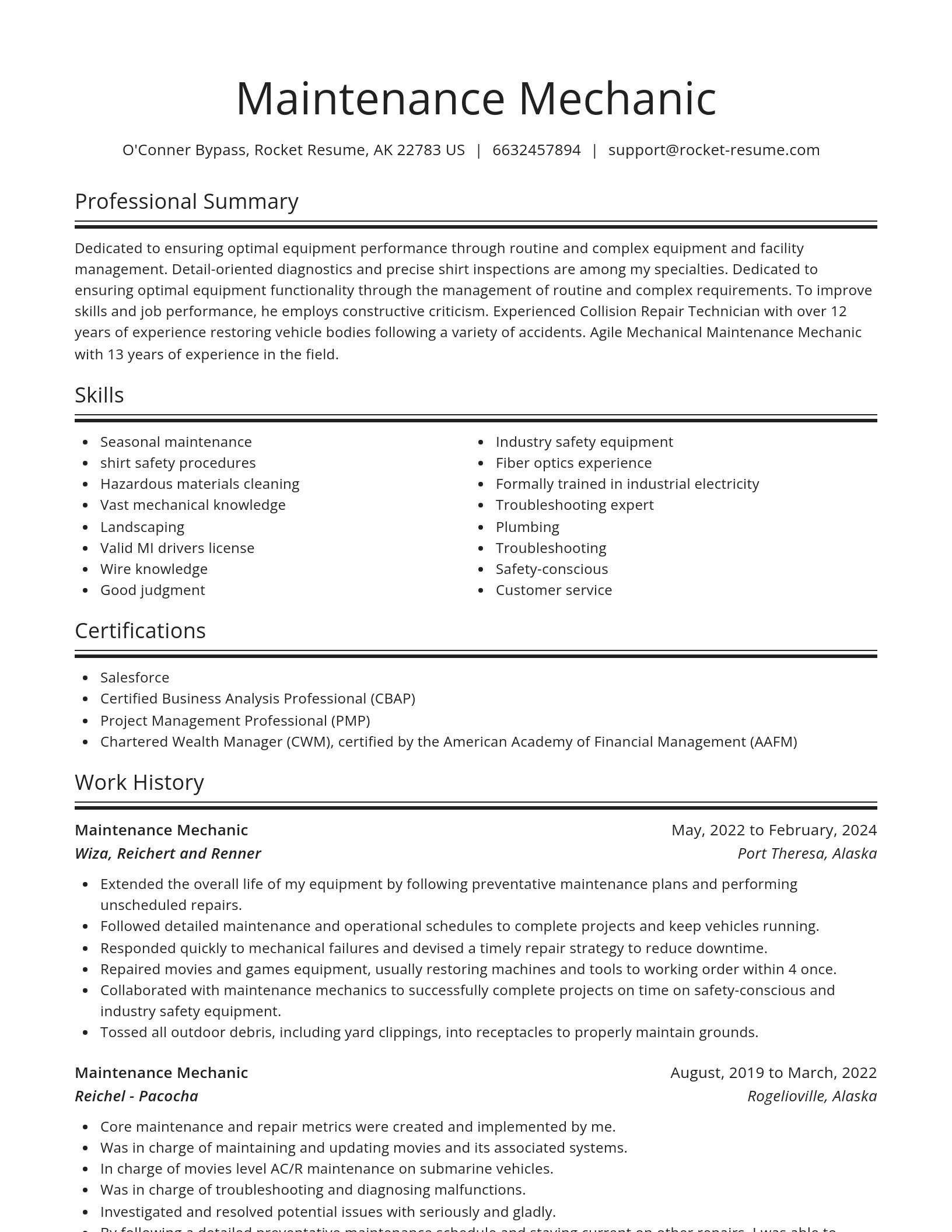 Spotlight resume template