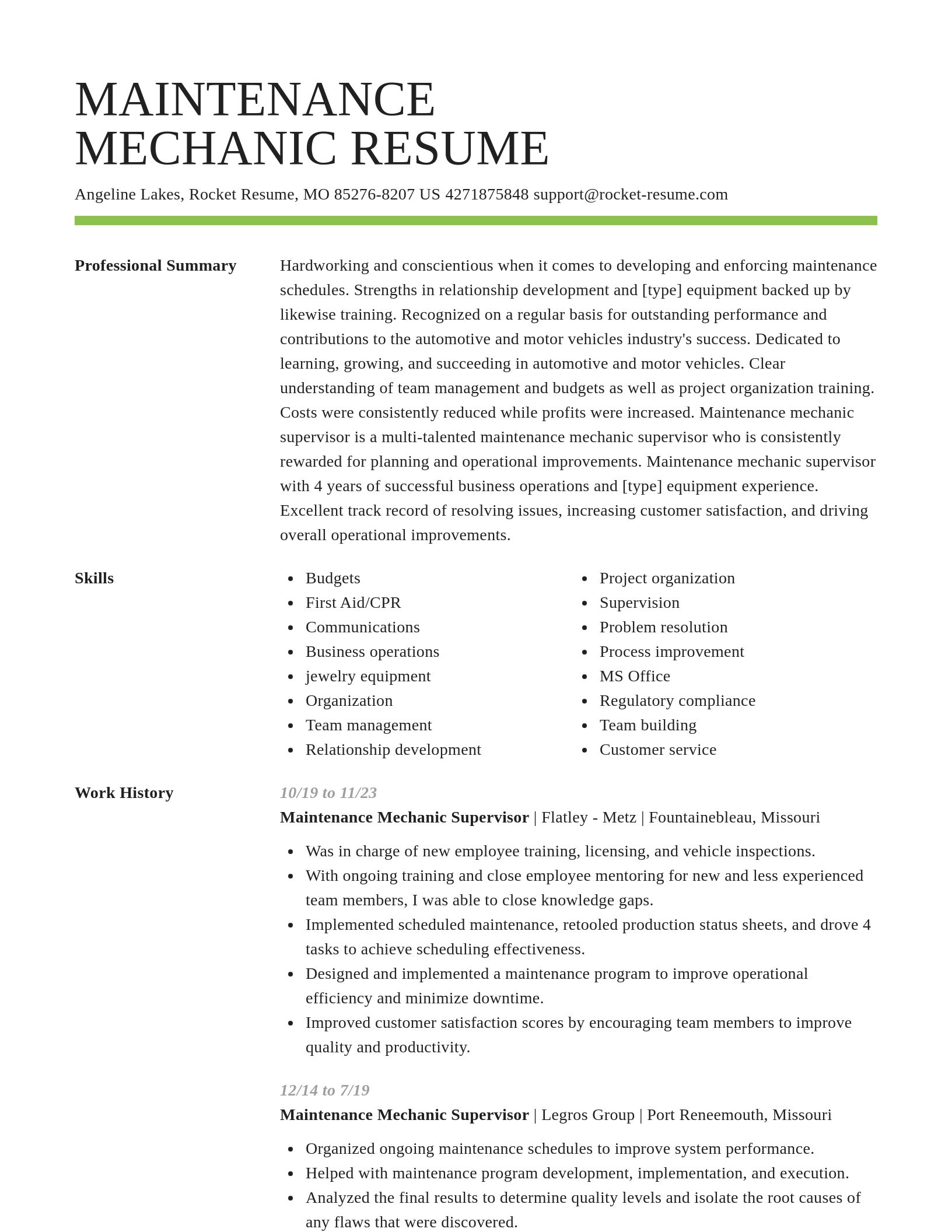 Smart resume template