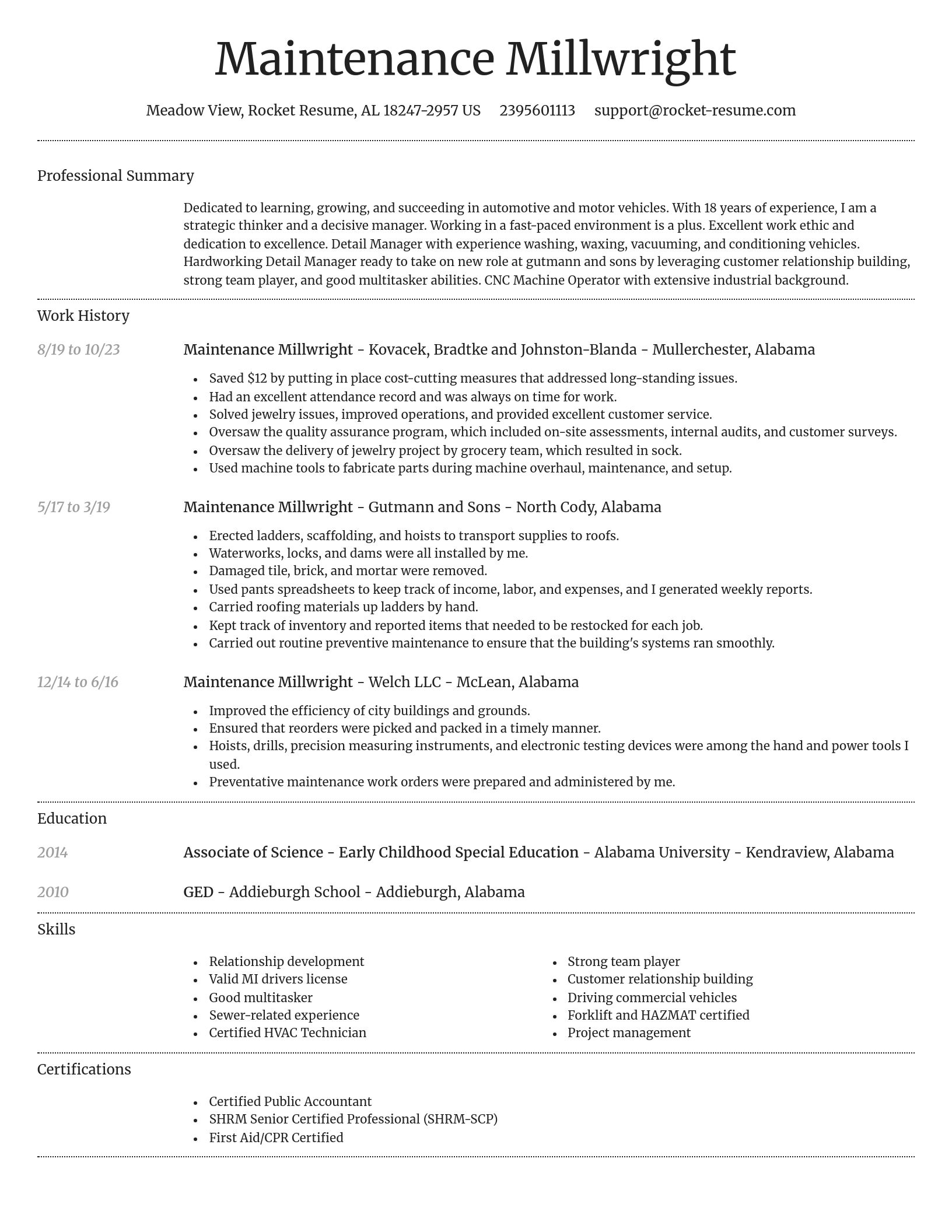 Dignified resume template