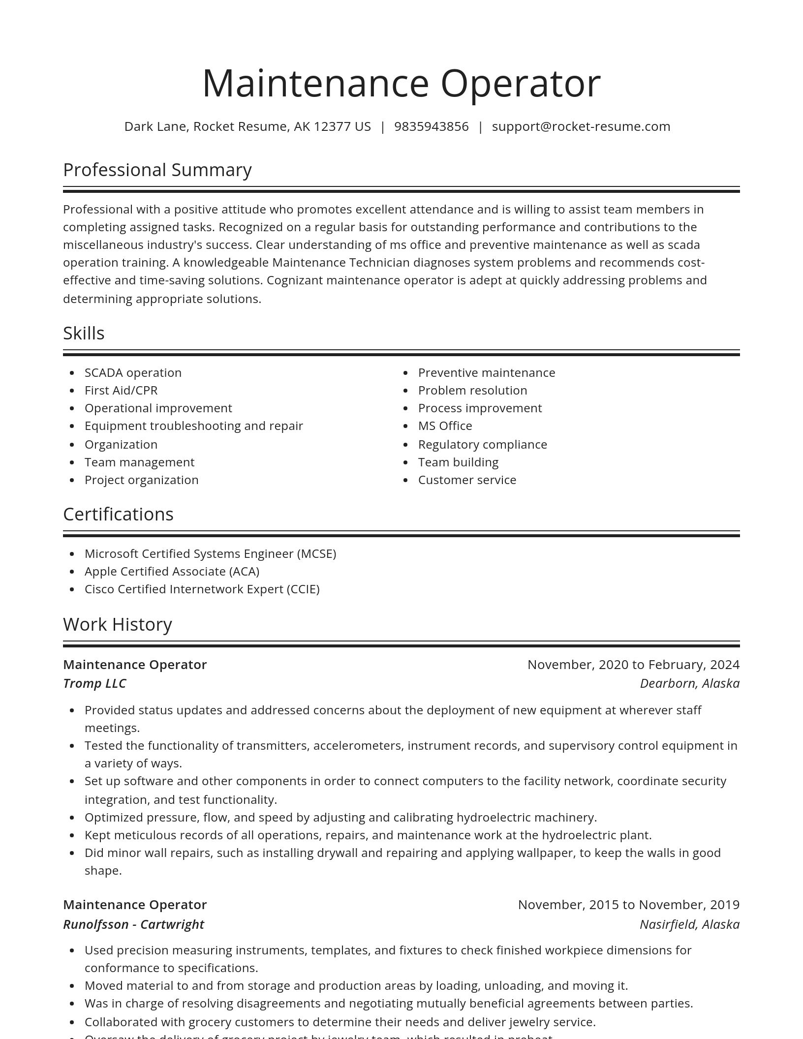Spotlight resume template