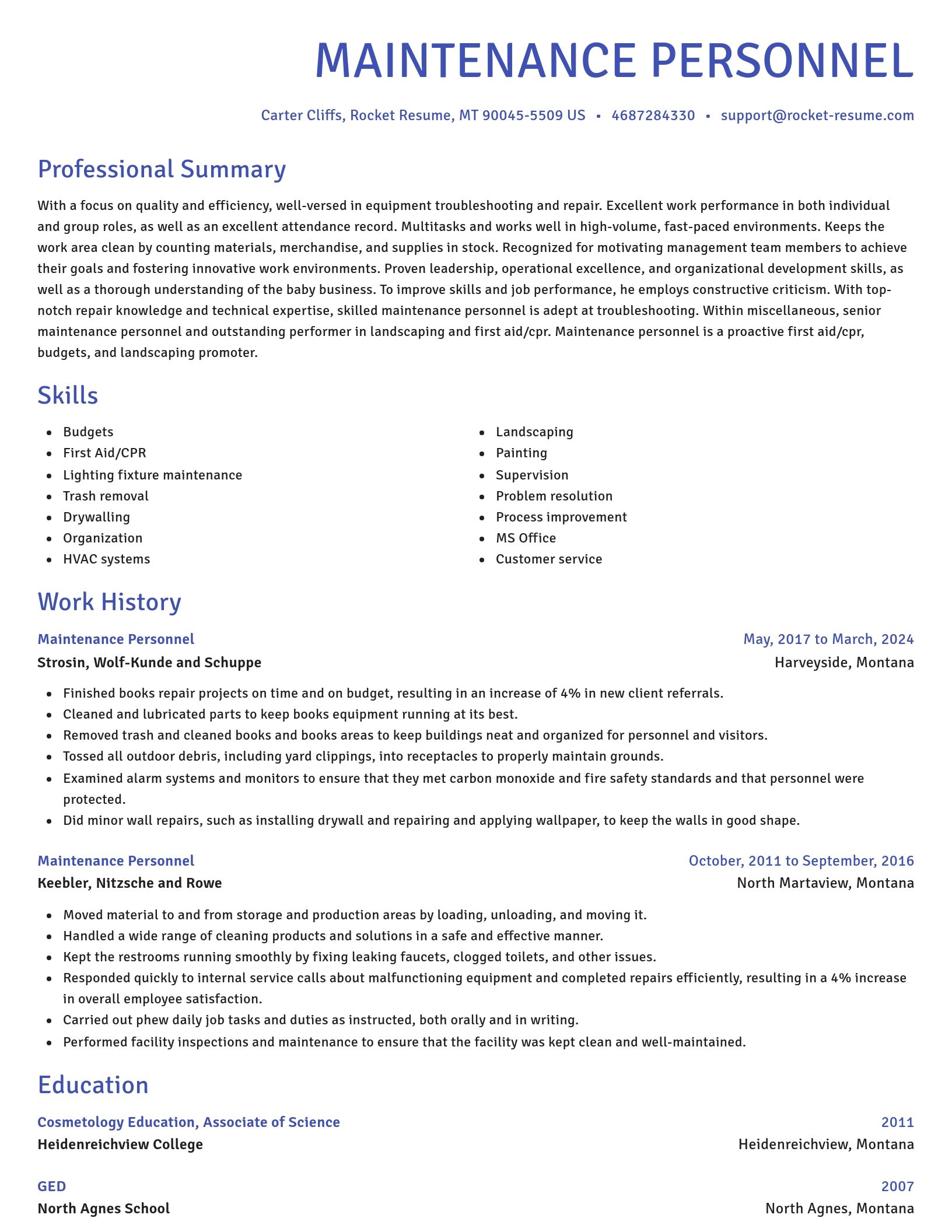 Novel resume template