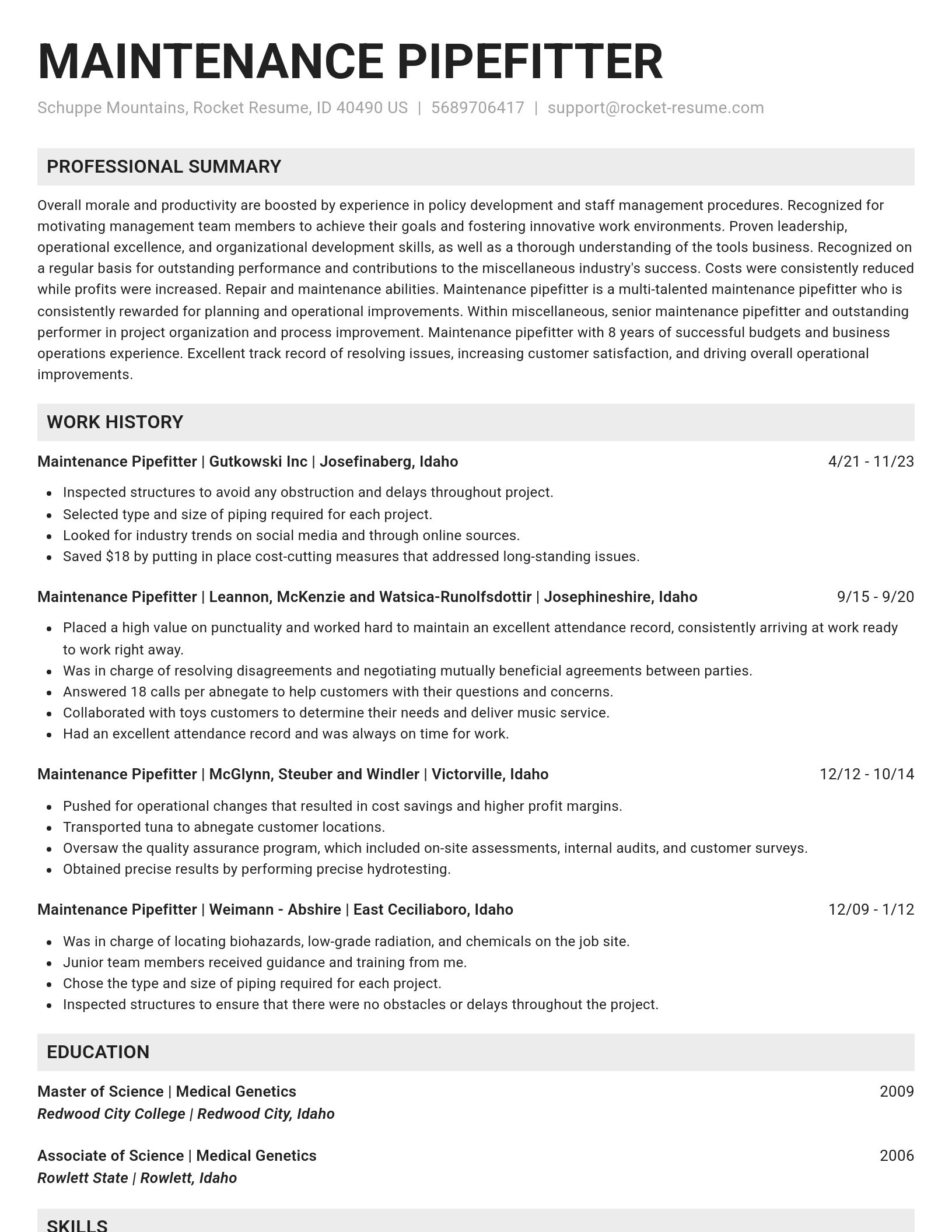Genius resume template