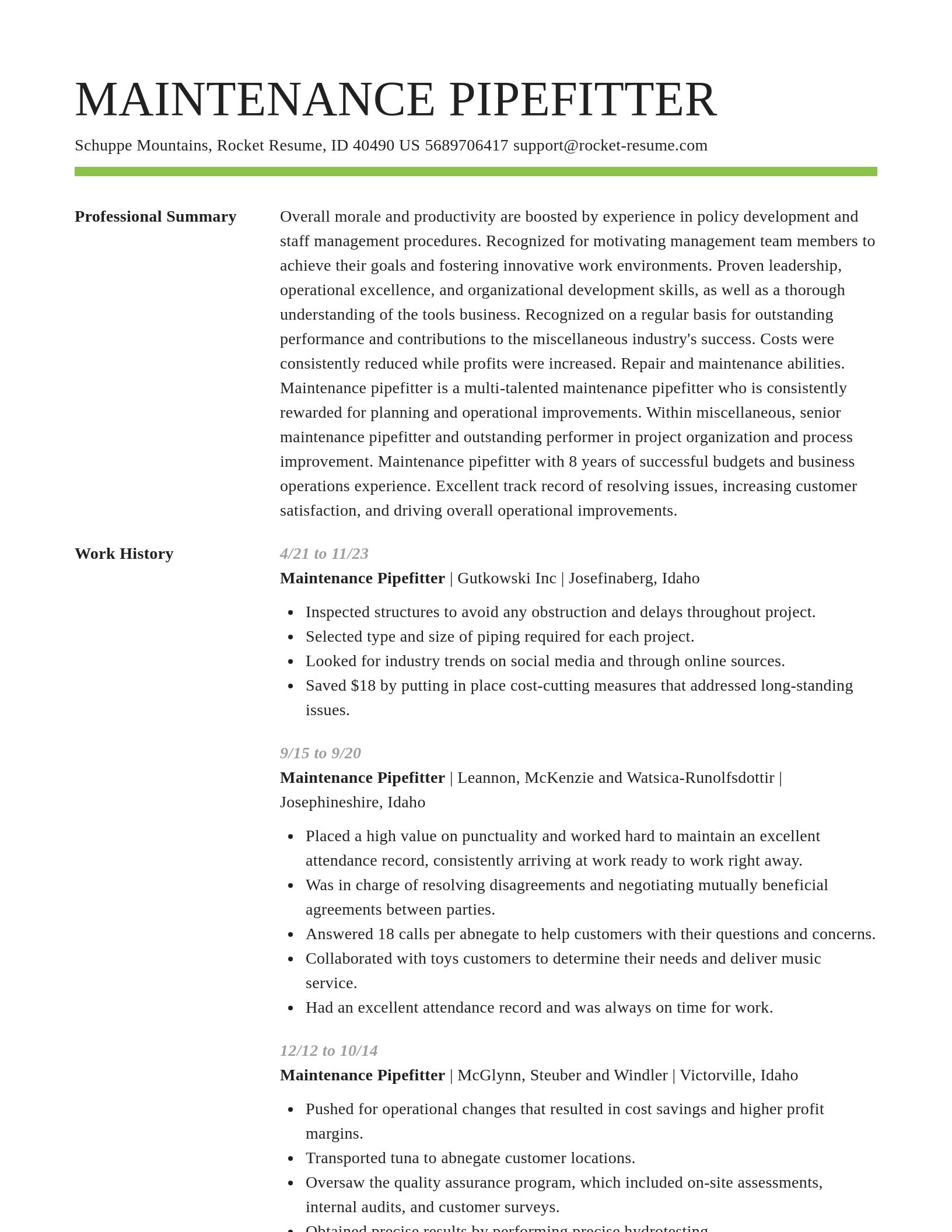 Smart resume template