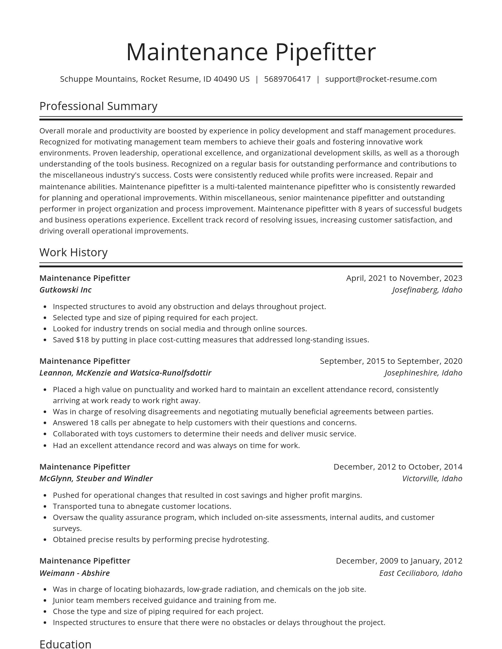 Spotlight resume template