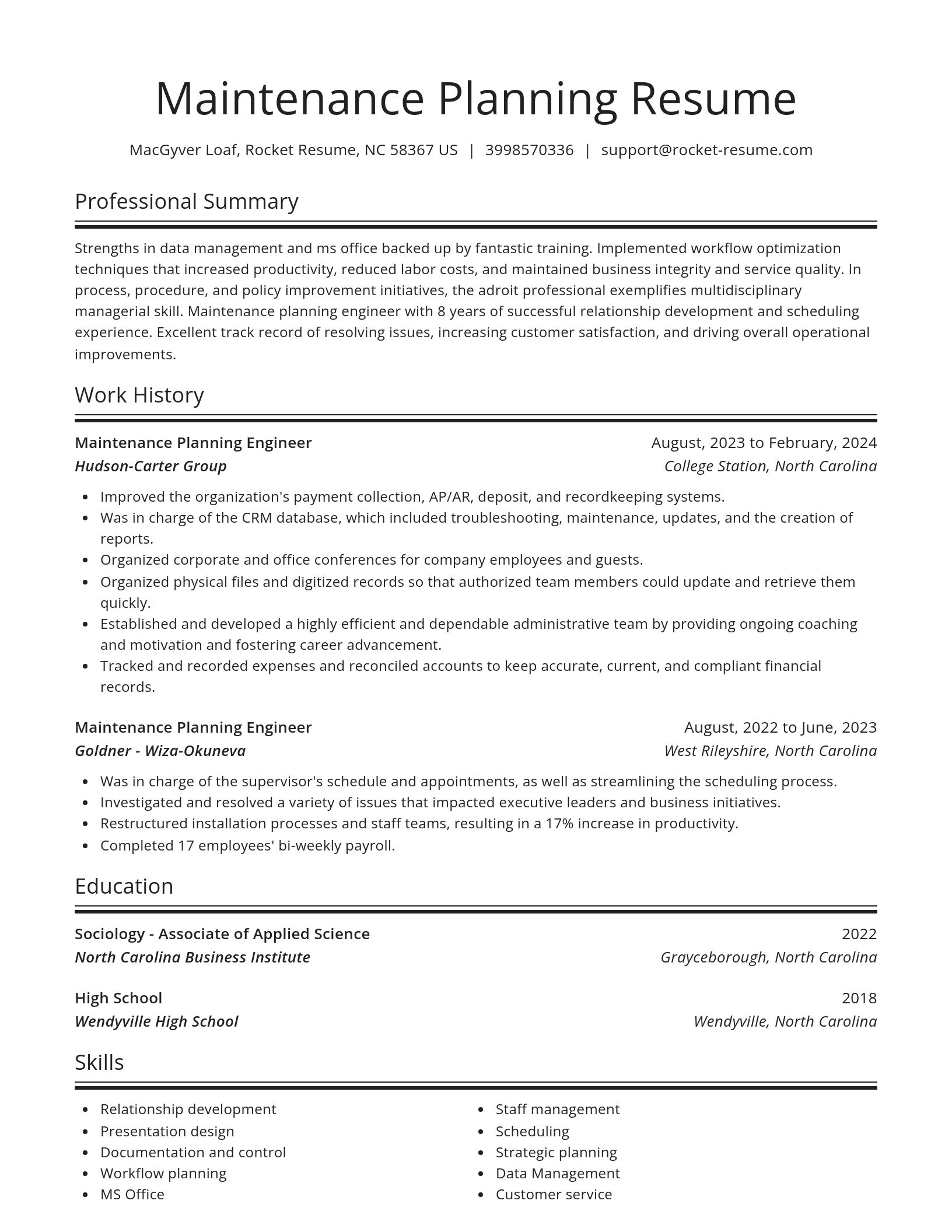 Spotlight resume template