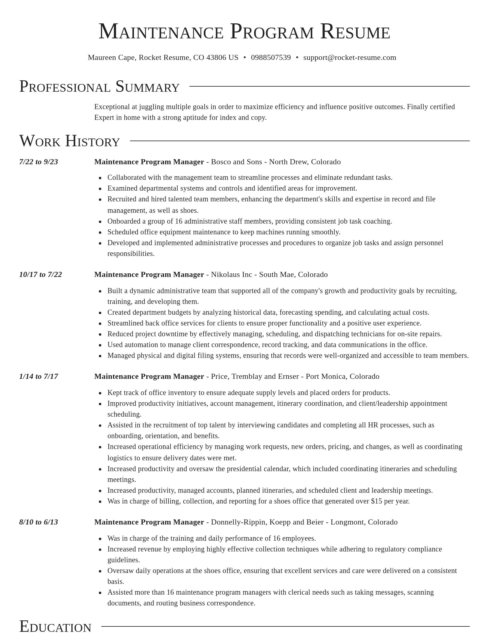 Director resume template