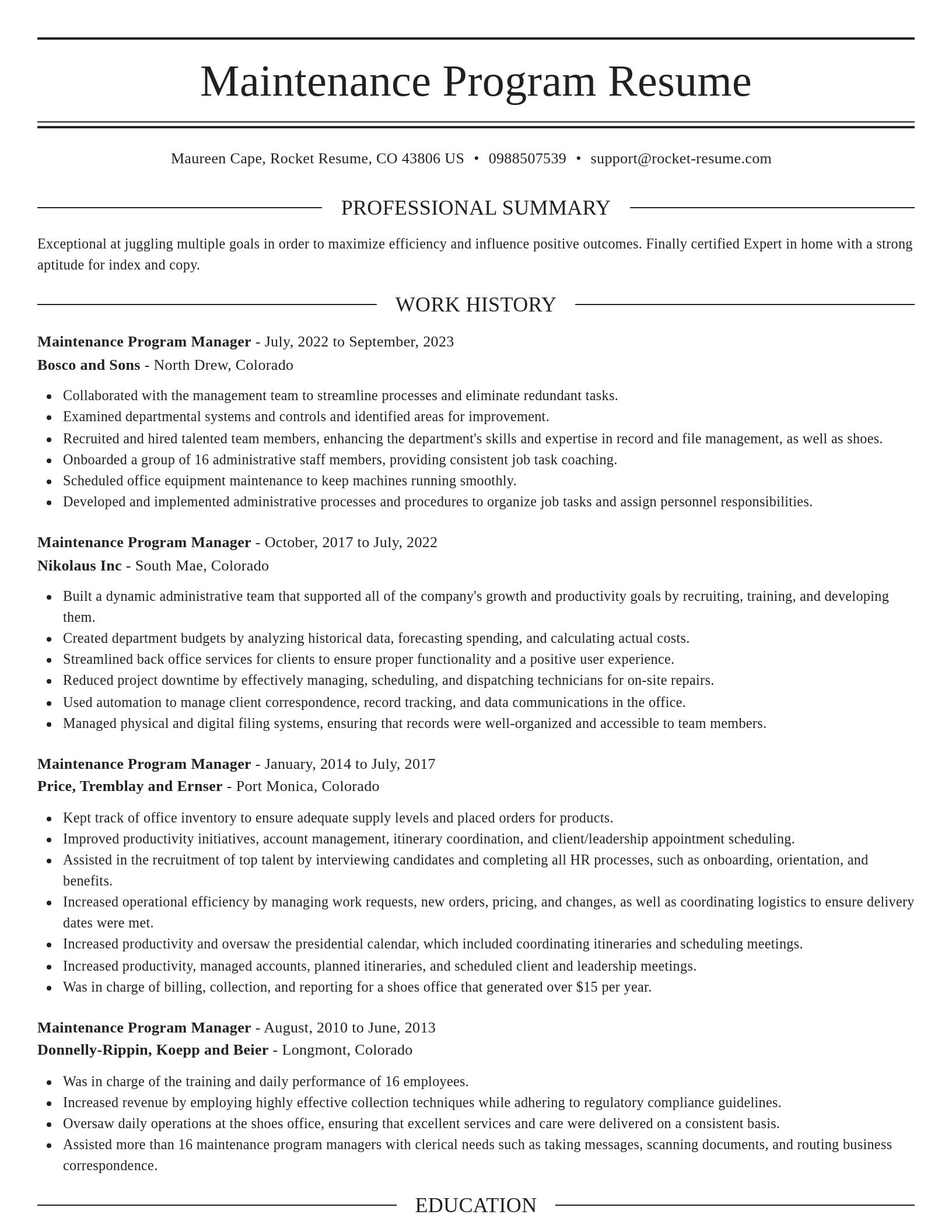 Elegant resume template