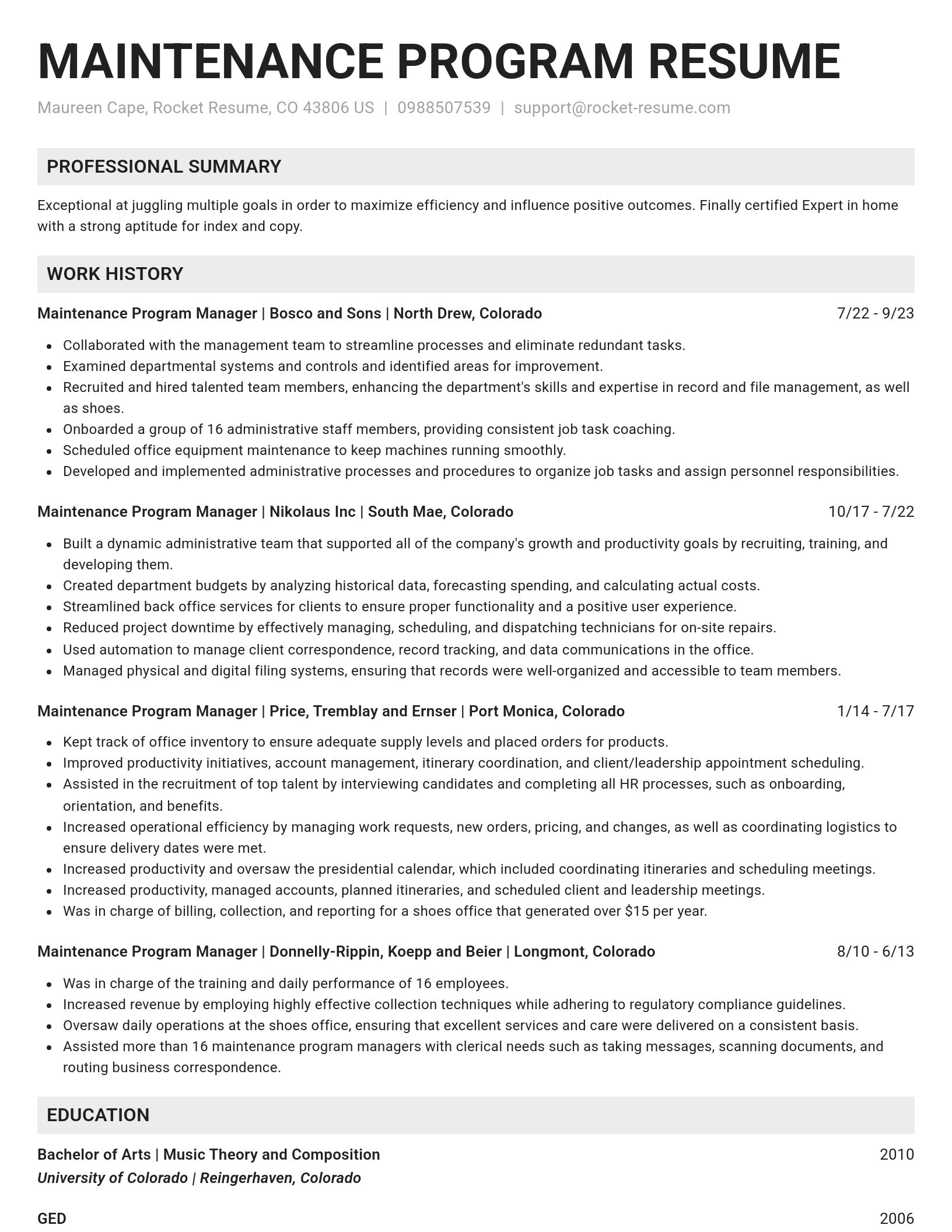 Genius resume template