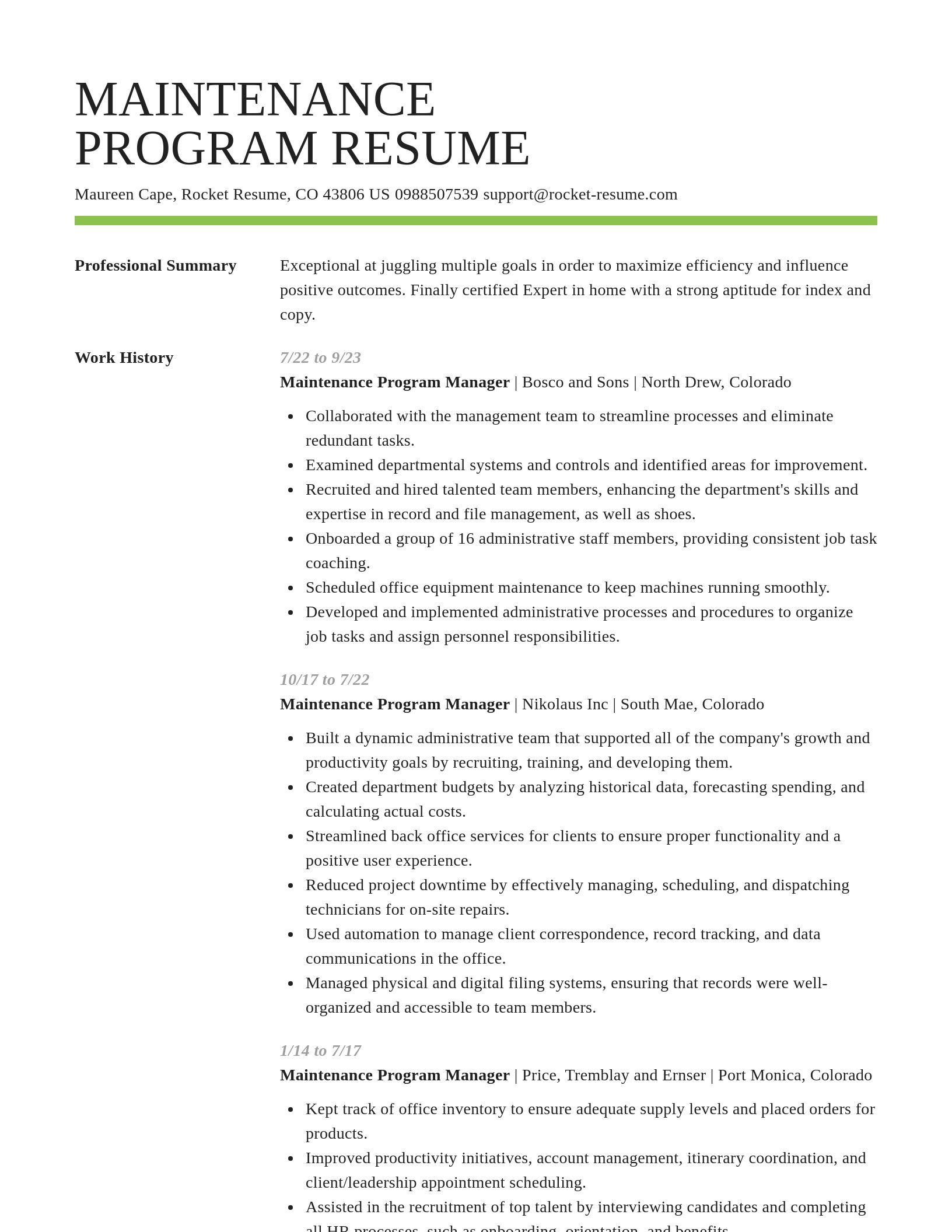 Smart resume template