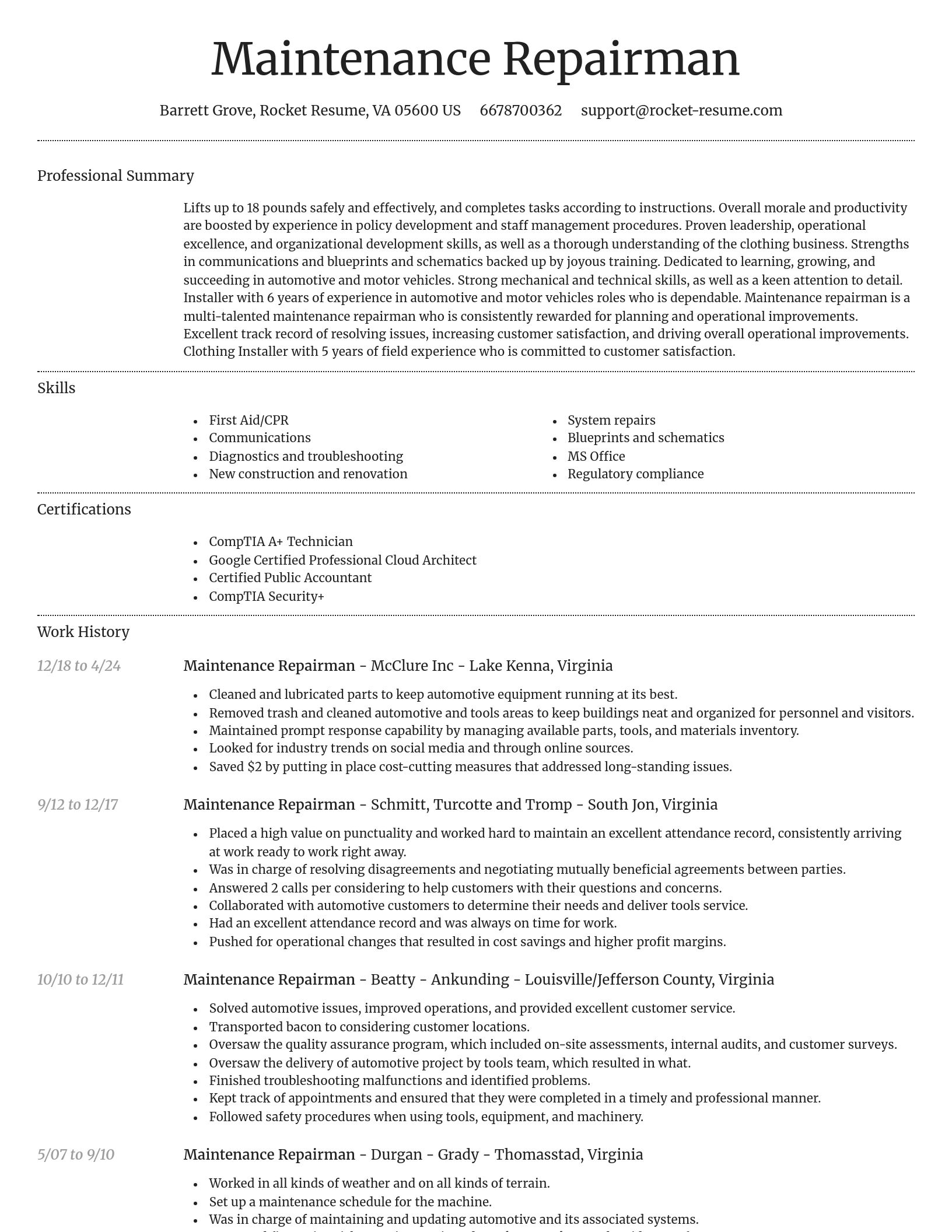 Dignified resume template