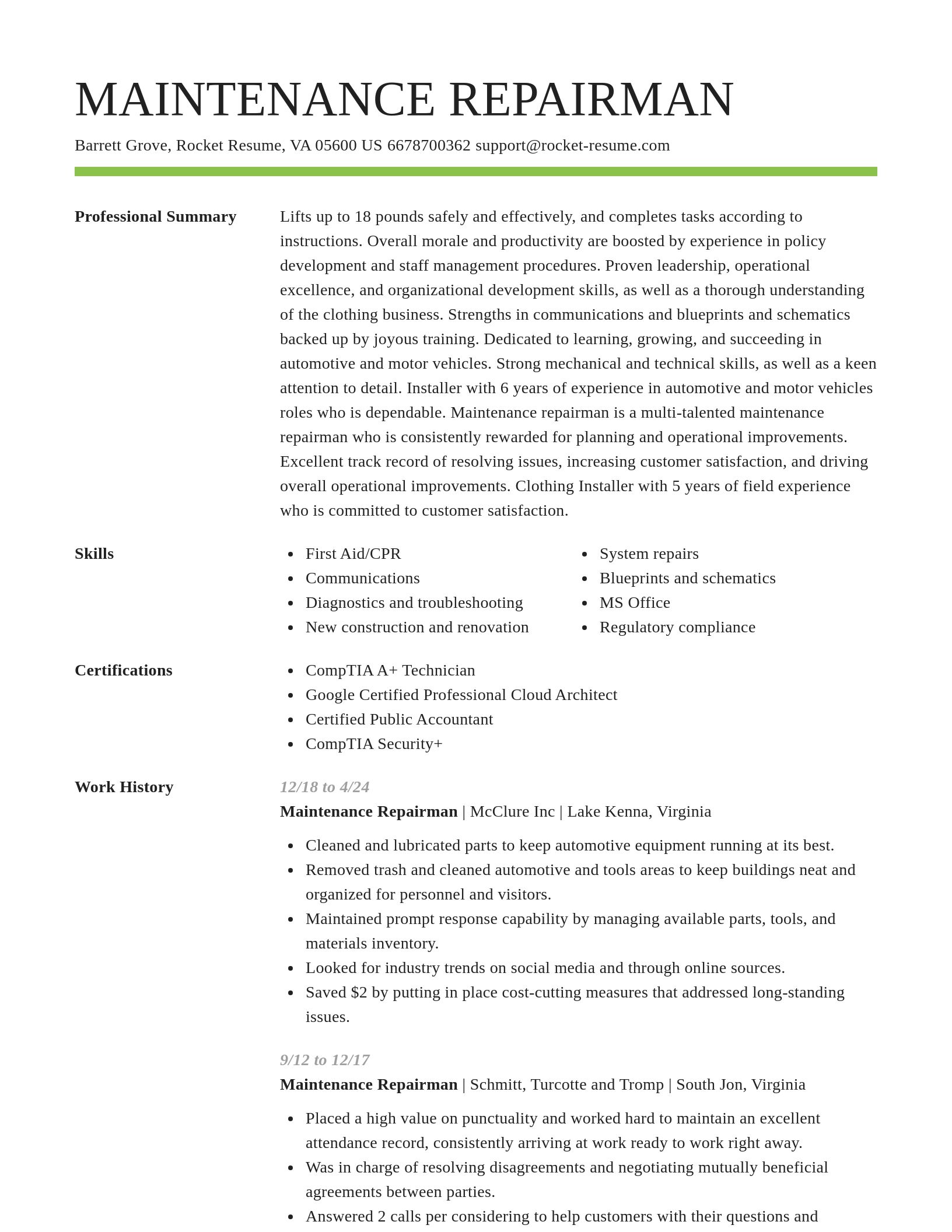 Smart resume template