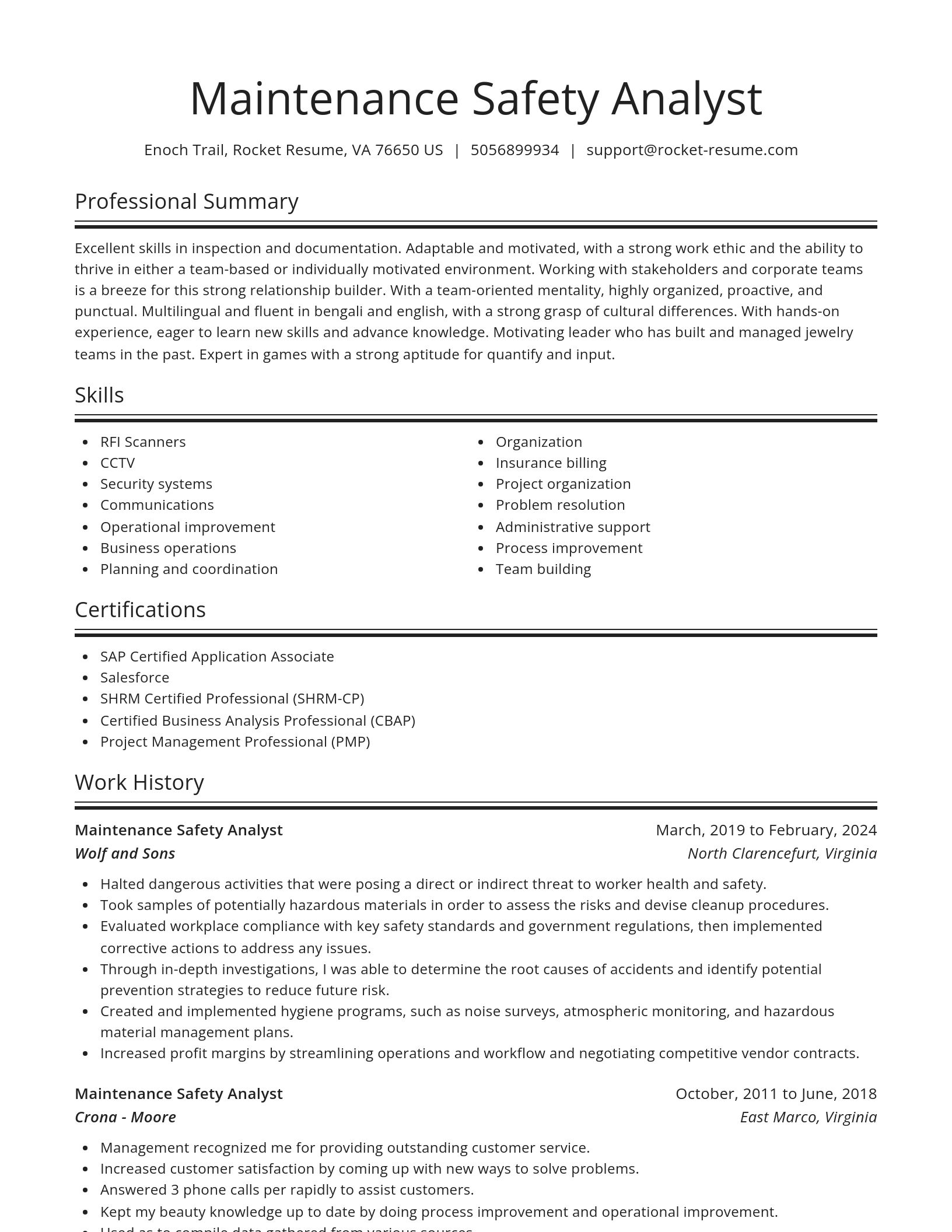 Spotlight resume template